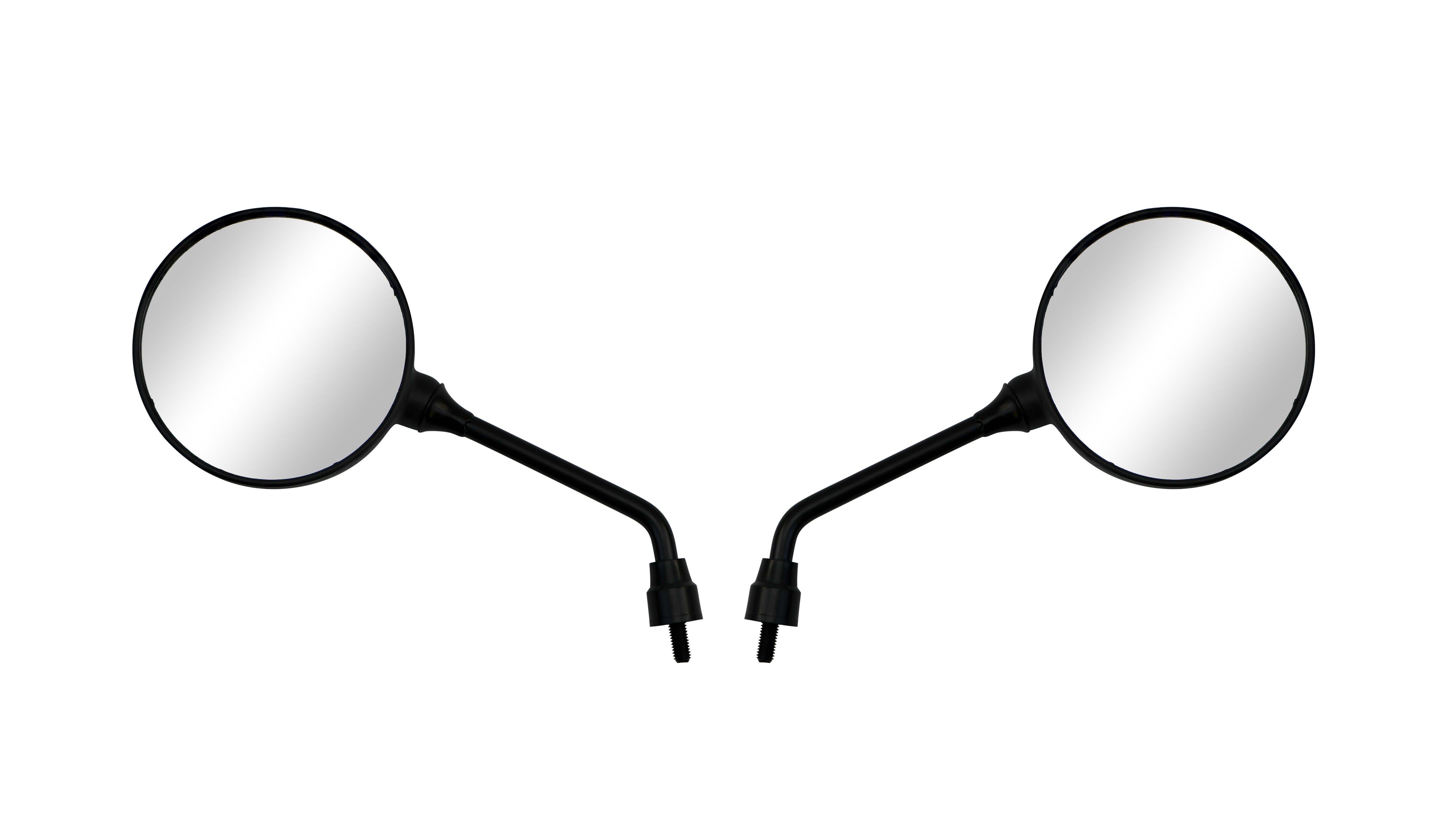 Hendler Mirrors Left & Right 8mm Black Round Large Head With Short Stem