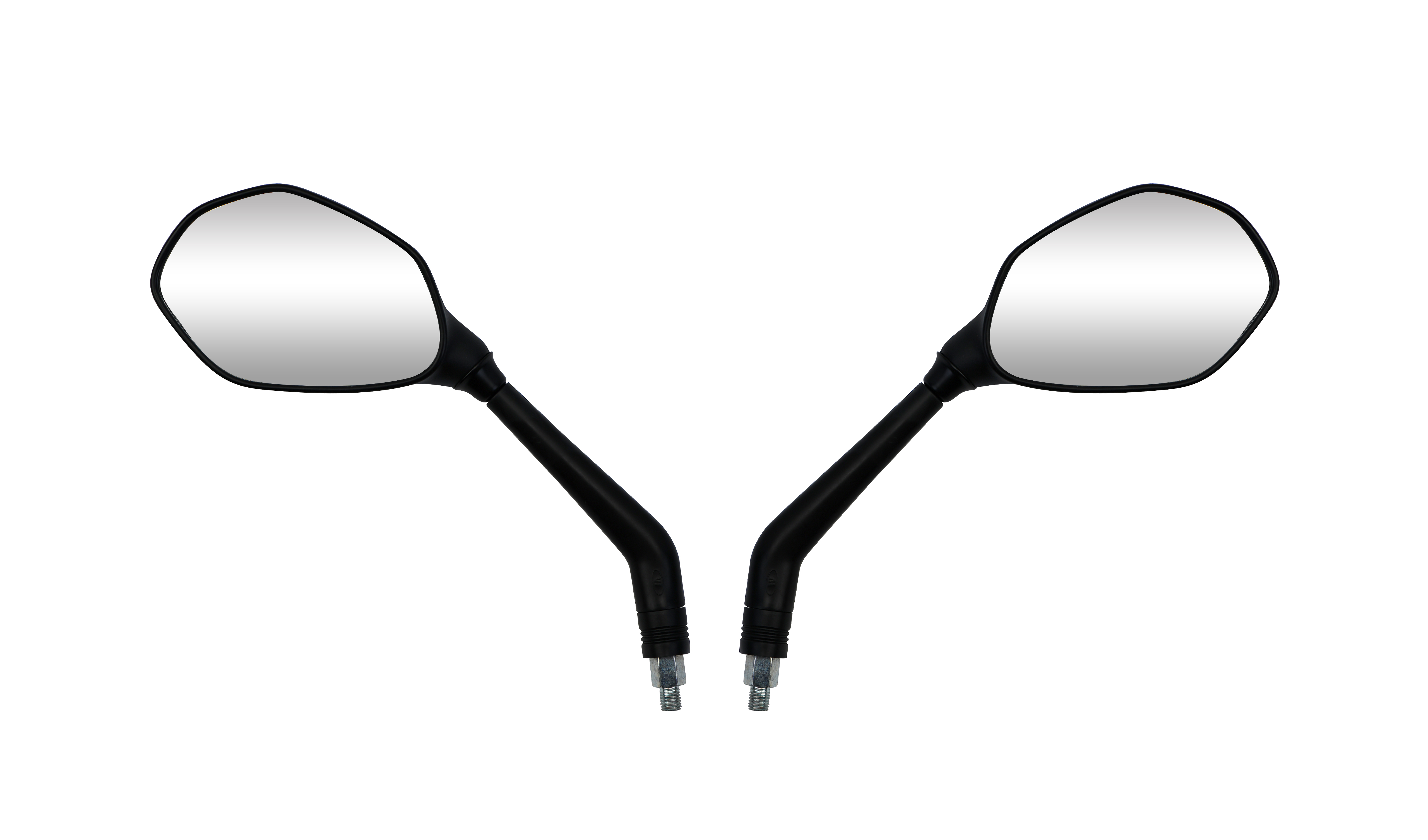Hendler Mirrors Left & Right 10mm Black Ovalish With Black Stem