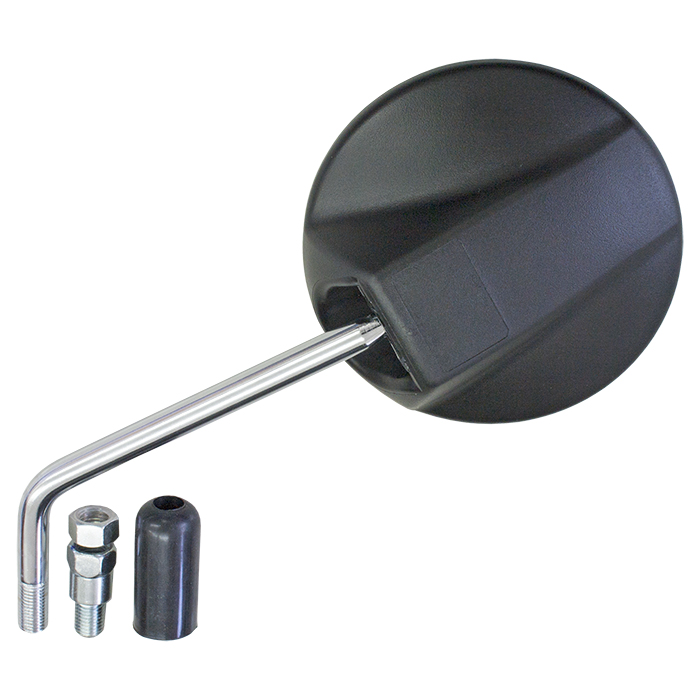 Hendler Mirror Left or Right 10mm Black Head, Chrome Stem Kawasaki KLR650 (KL650E) 13-18, KLX125 10-16, KLX230 2020, KLX250 09-17 (E-Marked) OE Refs: 56001-0137, 56001-0303
