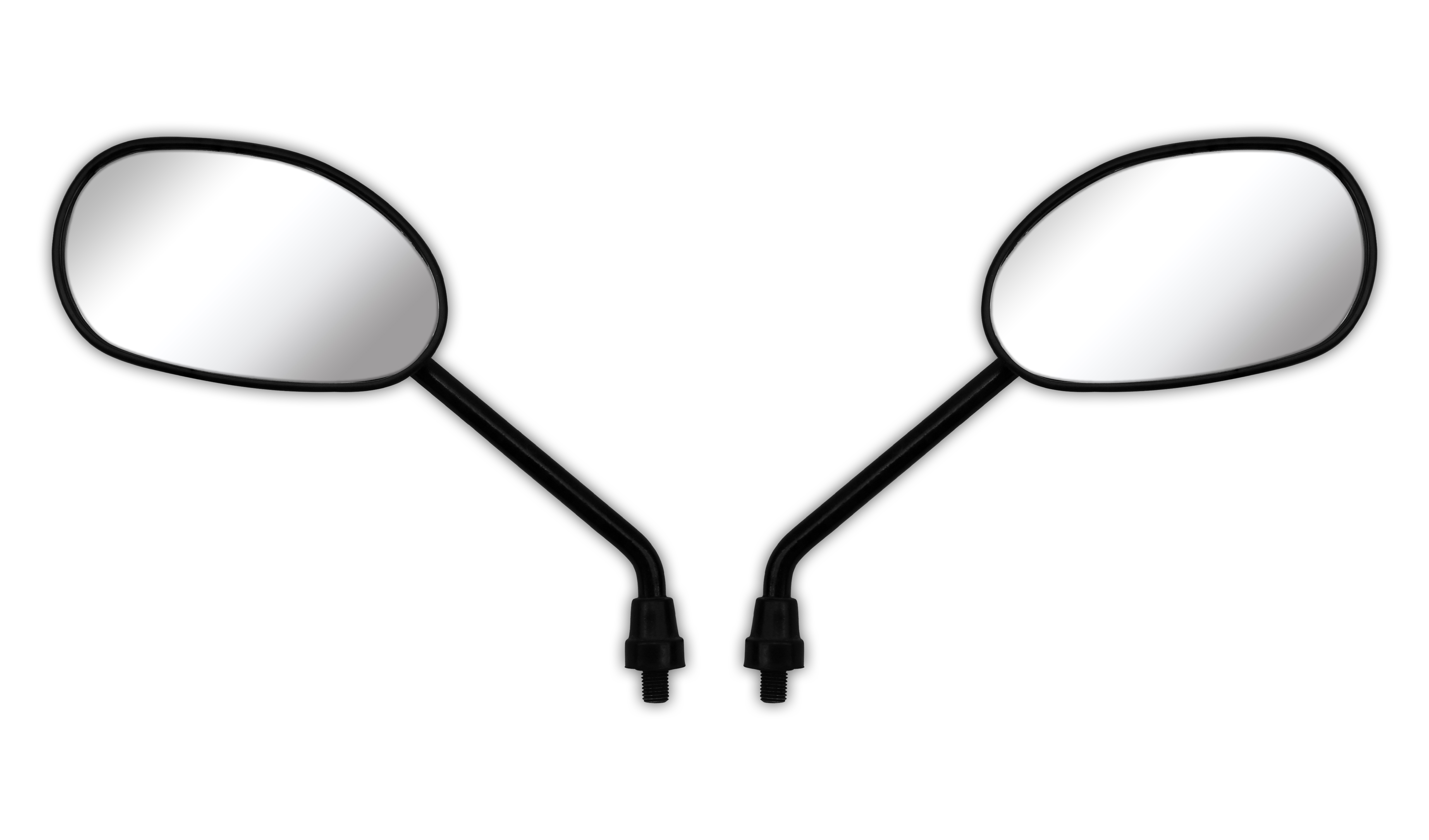 Mirrors Left & Right 10mm Black Rectangle Long Stem Replacement Mirrors for Yamaha YBR125 and Yamaha models with right hand side mirror using left hand thread