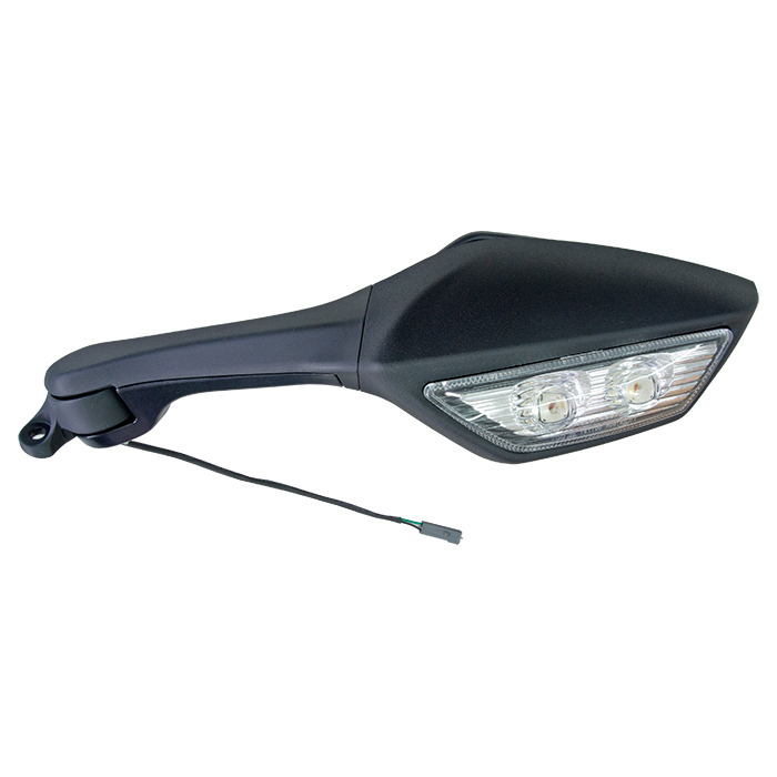 Hendler Mirror Left Fairing Black With Indicator Kawasaki ZX-10R (ZX1000) 11-15 (E-Marked) (48mm Centres) OE Ref: 56001-0288
