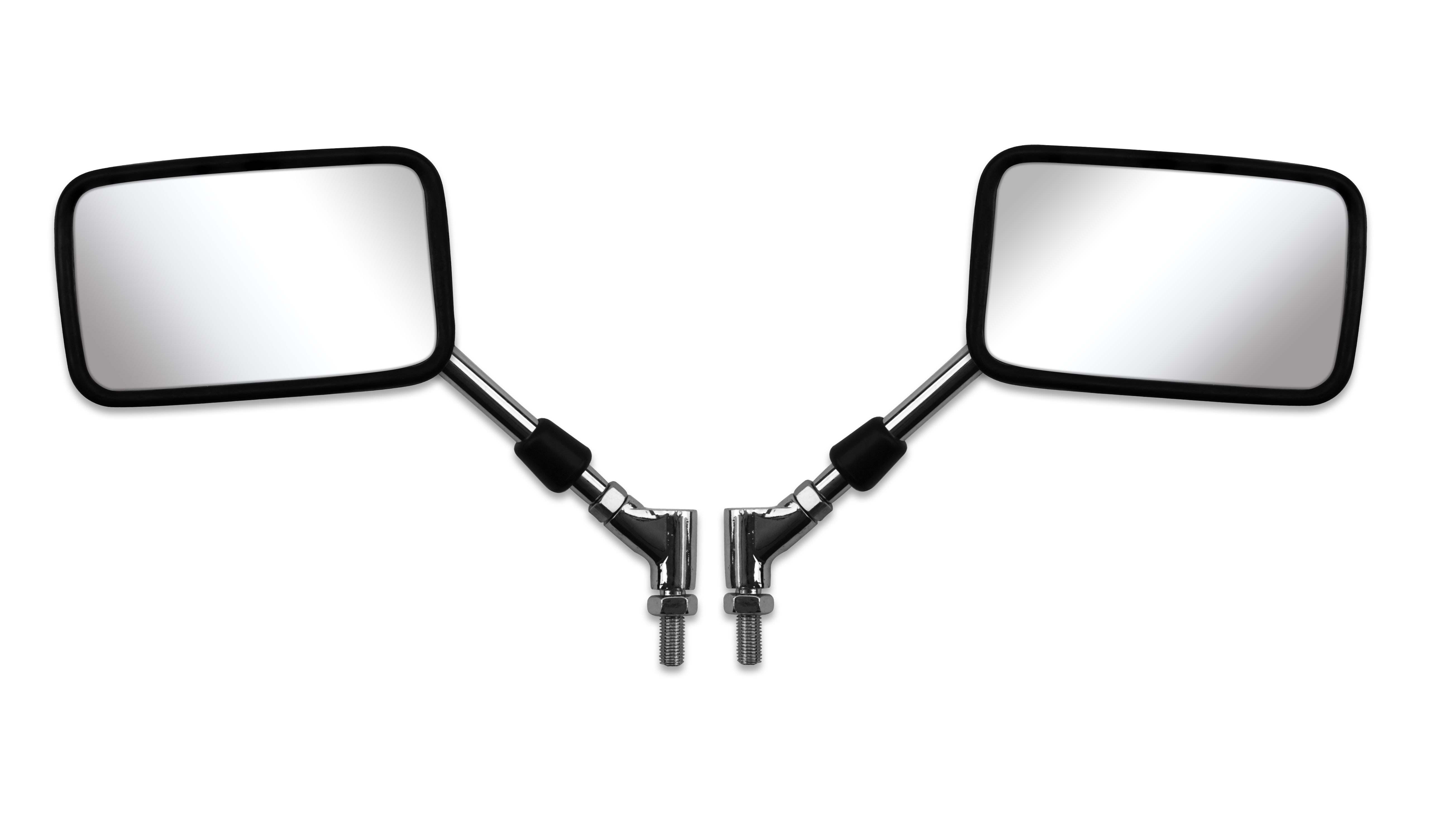 Hendler Mirrors Left & Right 10mm Chrome Rectangle Suzuki Style (E-Marked)