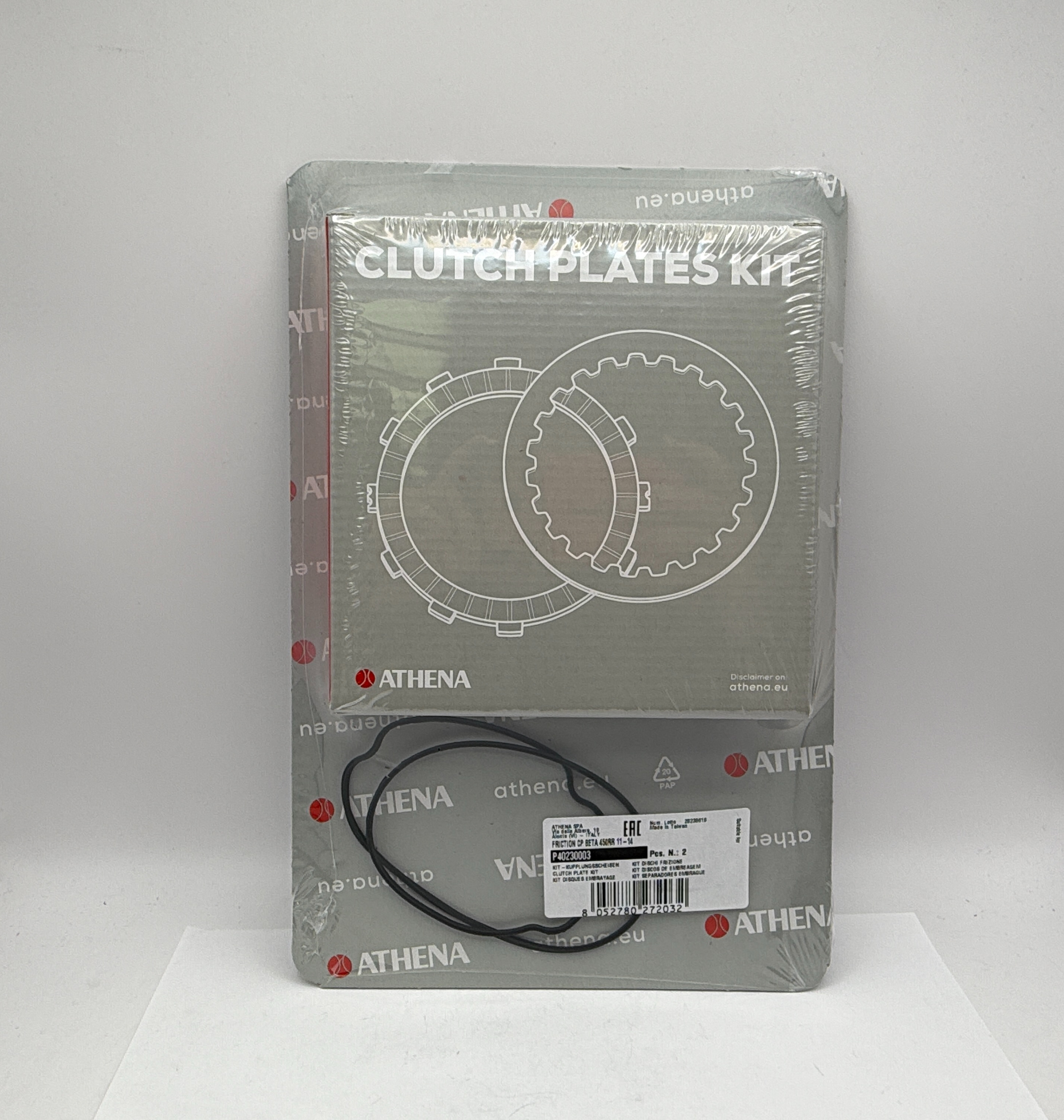 Athena Clutch Friction Plate & Cover Gasket Kit Beta RR400 11-14, RR430 4T 15-18, RR350 4T 11-17, RR390 4T 15-17, RR400 4T 11-14, RR450 4T 11-14, RR480 4T 15-17, RR500 4T 12-14