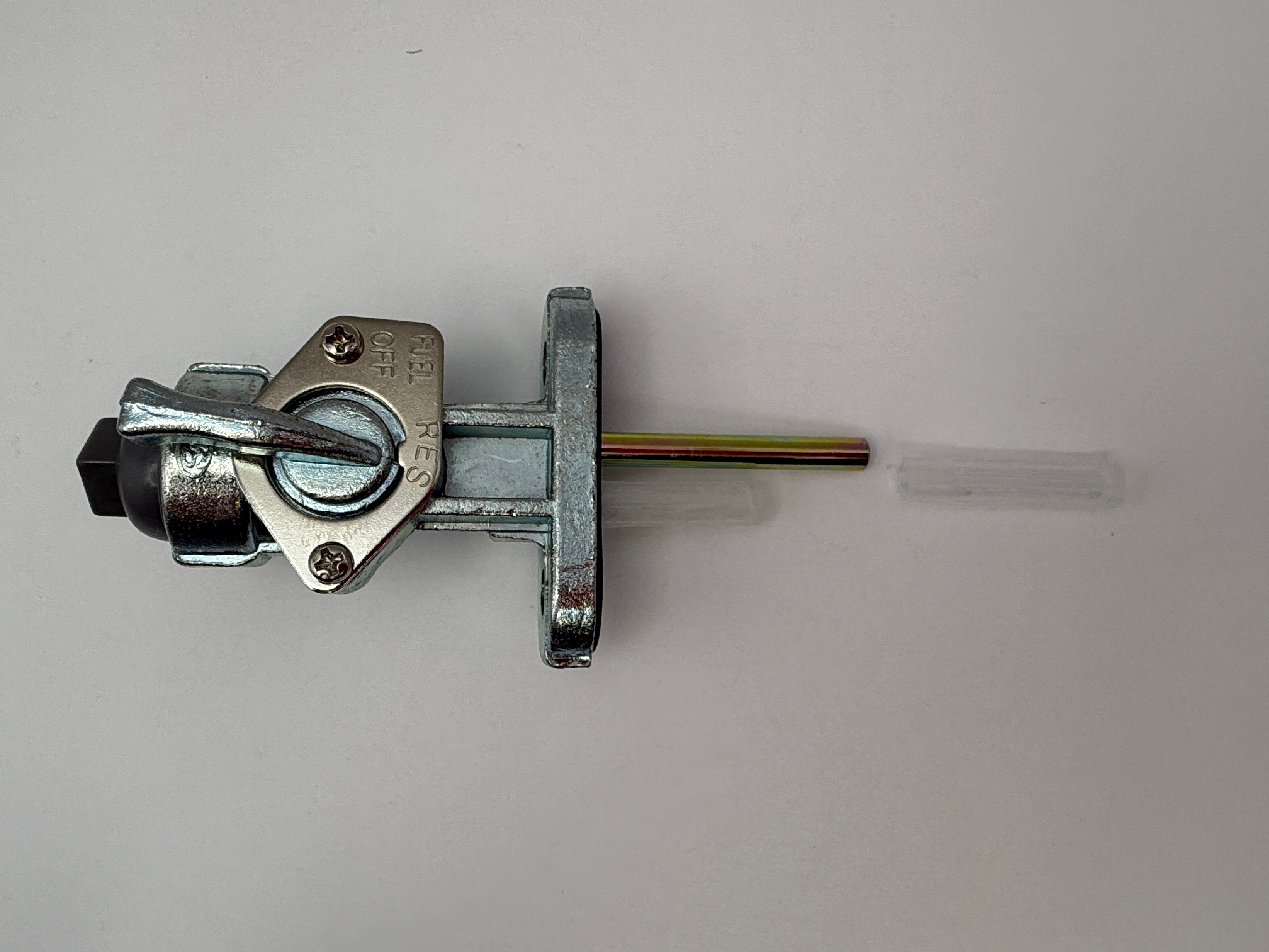 Hendler Petrol Tap GP100, 125, TS 35mm Twin Outlet (Rear & Down) (On, Off & Reserve)