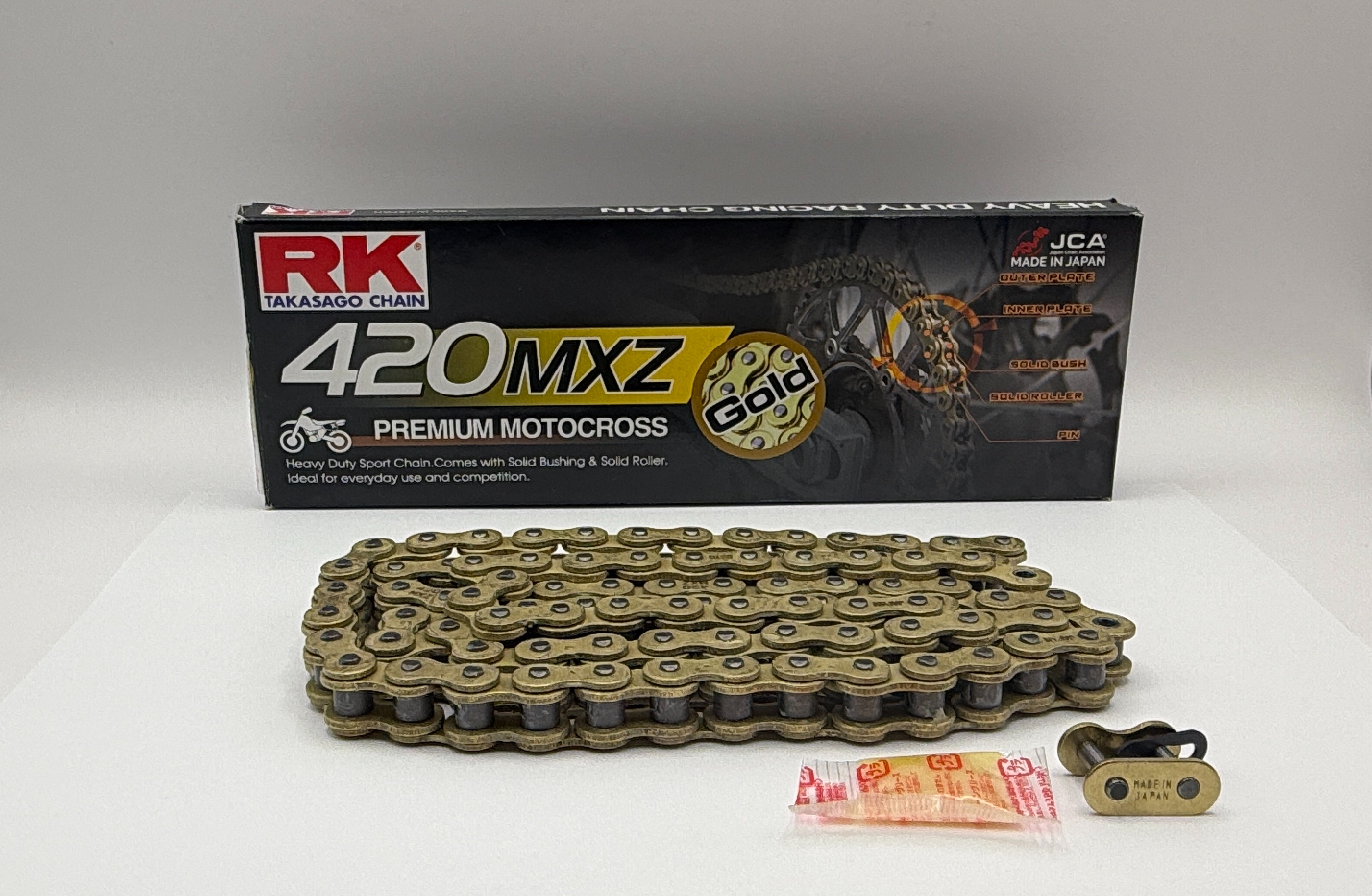RK Chain Heavy Duty MXZ Premium Motocross Pro-MX Gold 420-130L (22.0KN)