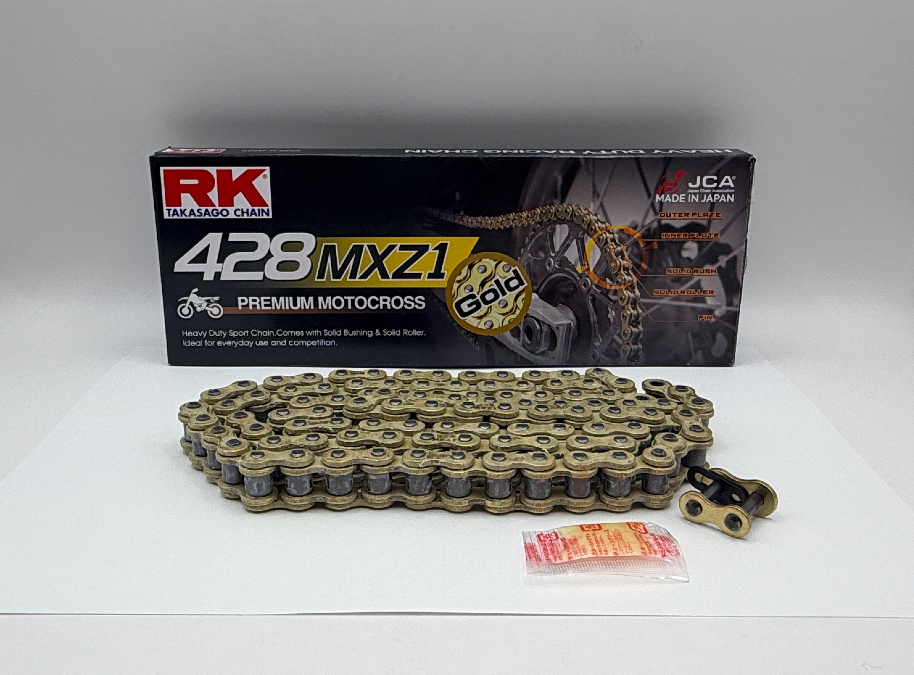 RK Chain Heavy Duty MXZ Premium Motocross Pro-MX Gold 428-104L