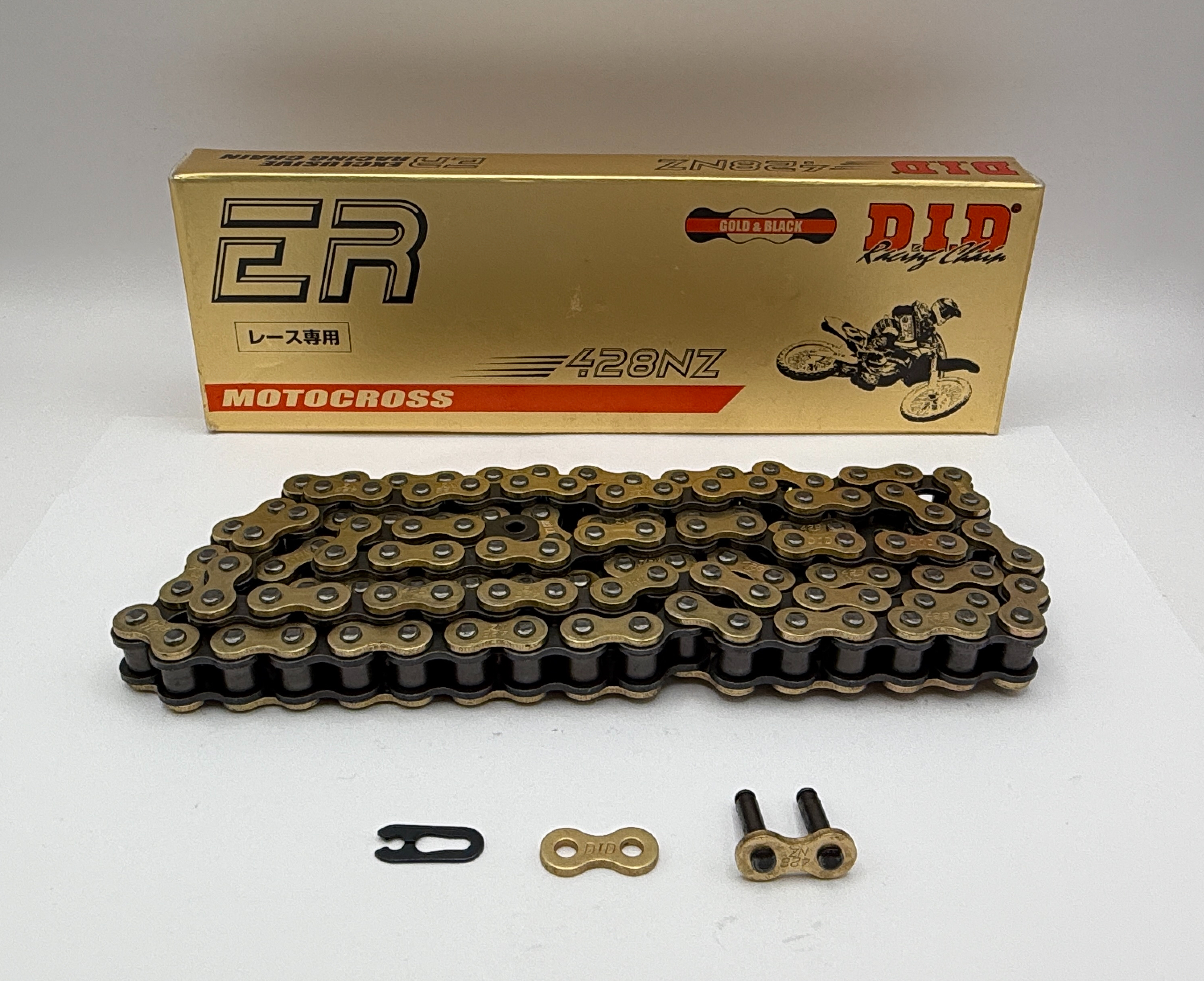 DID Chain Heavy Duty NZ Premium Motocross Pro-MX Gold (G&B) 428-122L (25.5KN) (FJ Press Split Link)