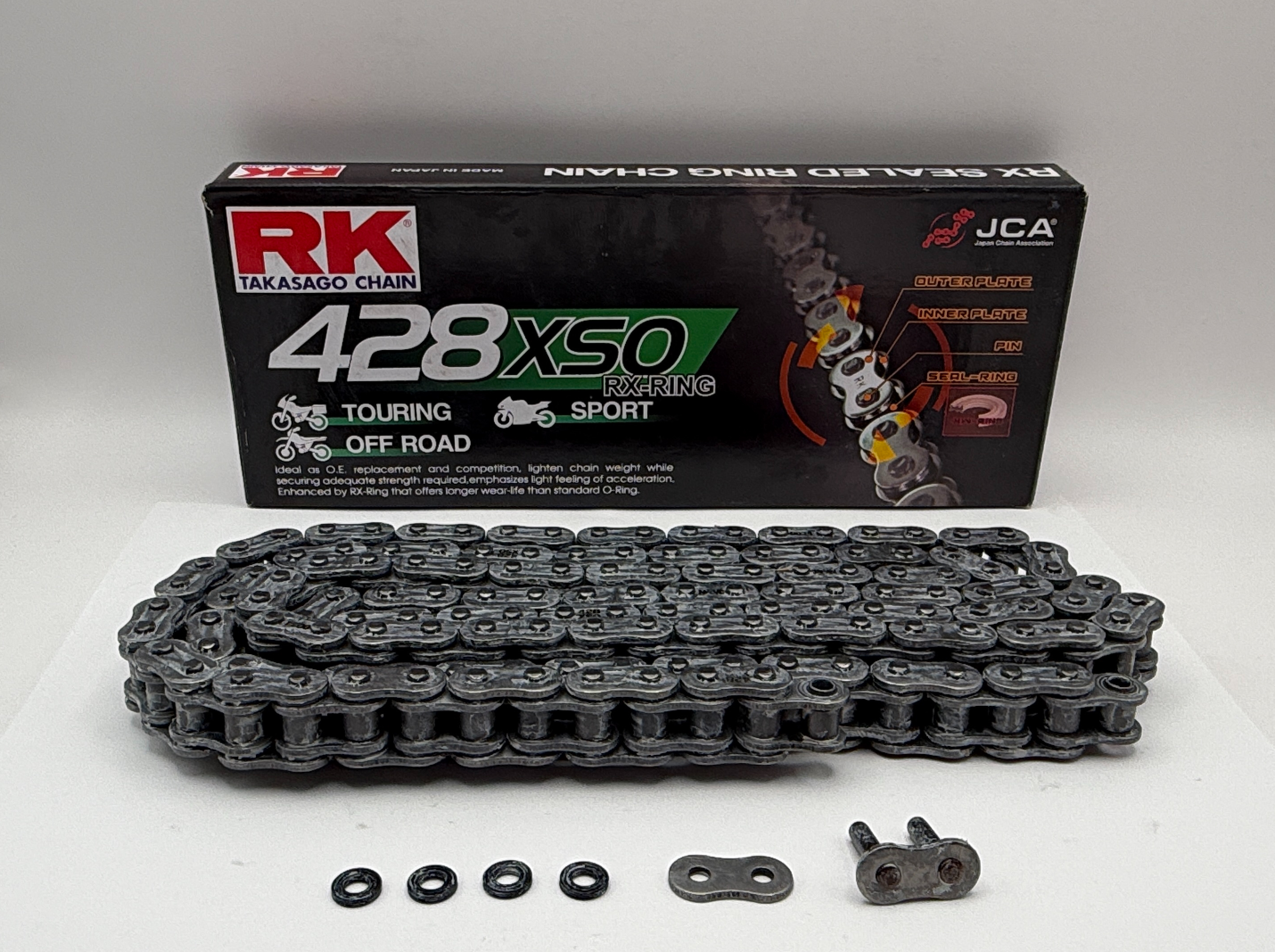 RK Chain Heavy Duty XW-Ring Black XSO 428-140L (27.0KN)