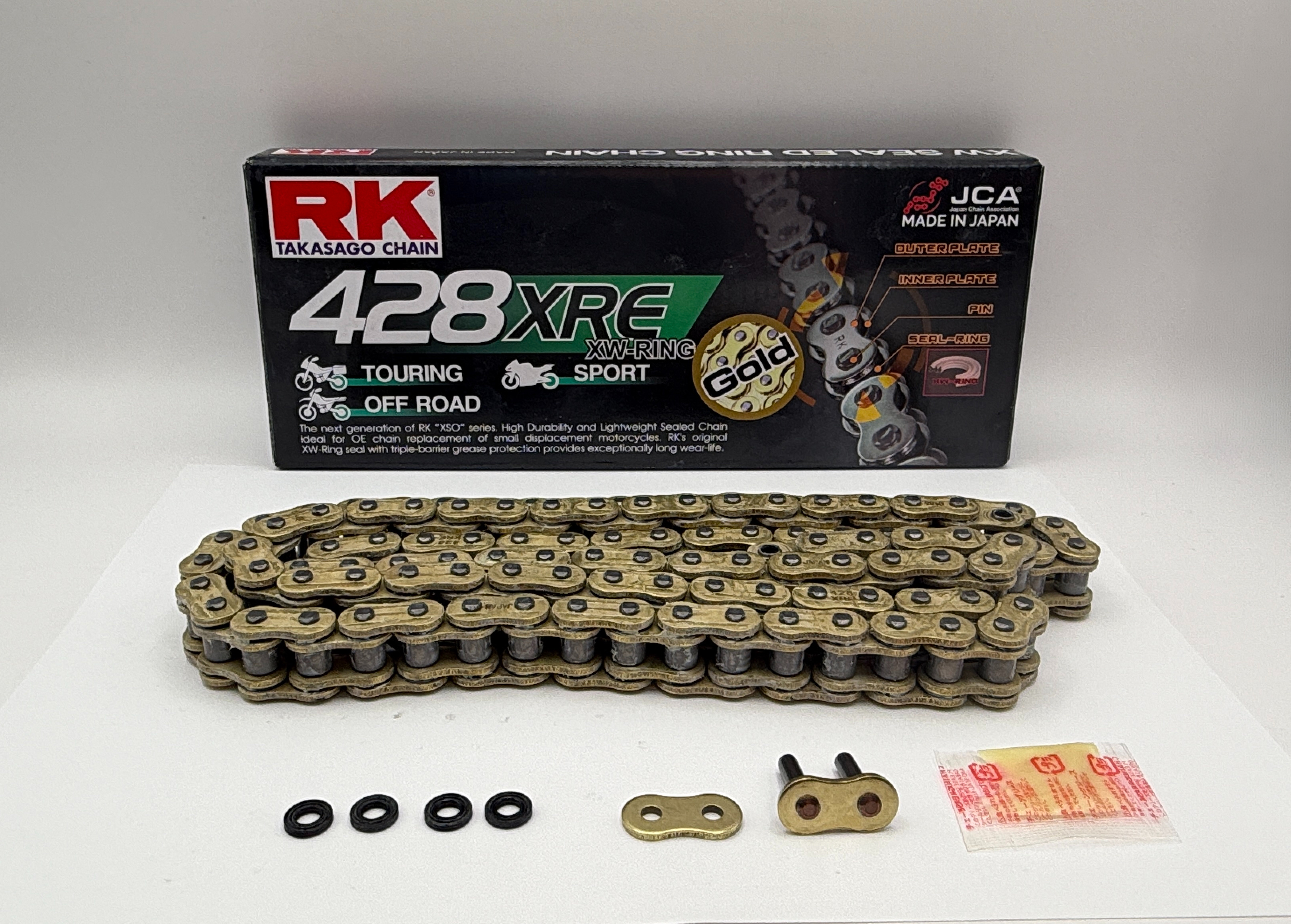 RK Chain Heavy Duty XW-Ring Gold XRE 428-110L (27.0KN)
