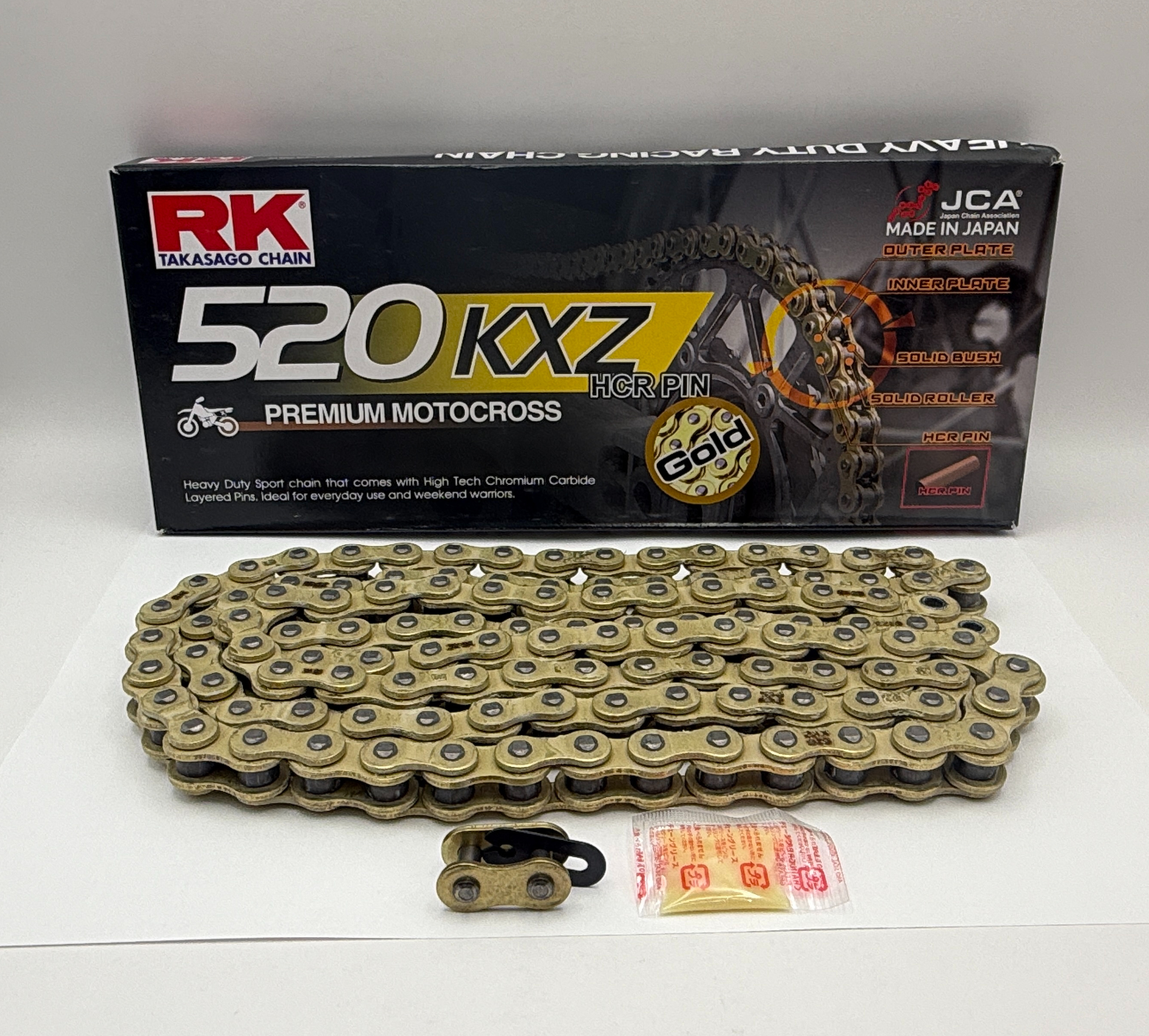 RK Chain Heavy Duty KXZ Pro Motocross Gold 520-120L (35.0KN)