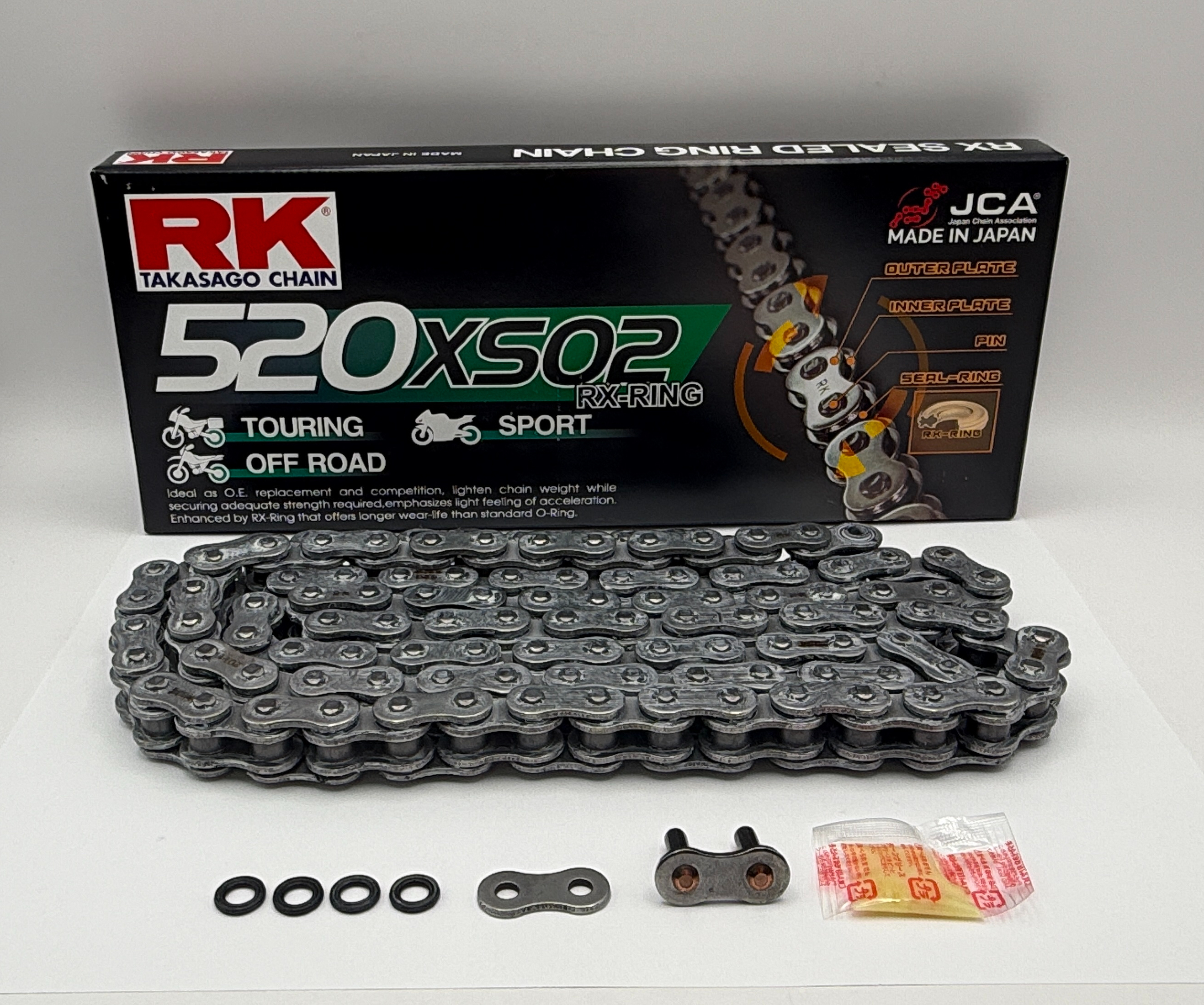 RK Chain Heavy Duty RX-Ring Black XSO2 520-116L (37.0KN)