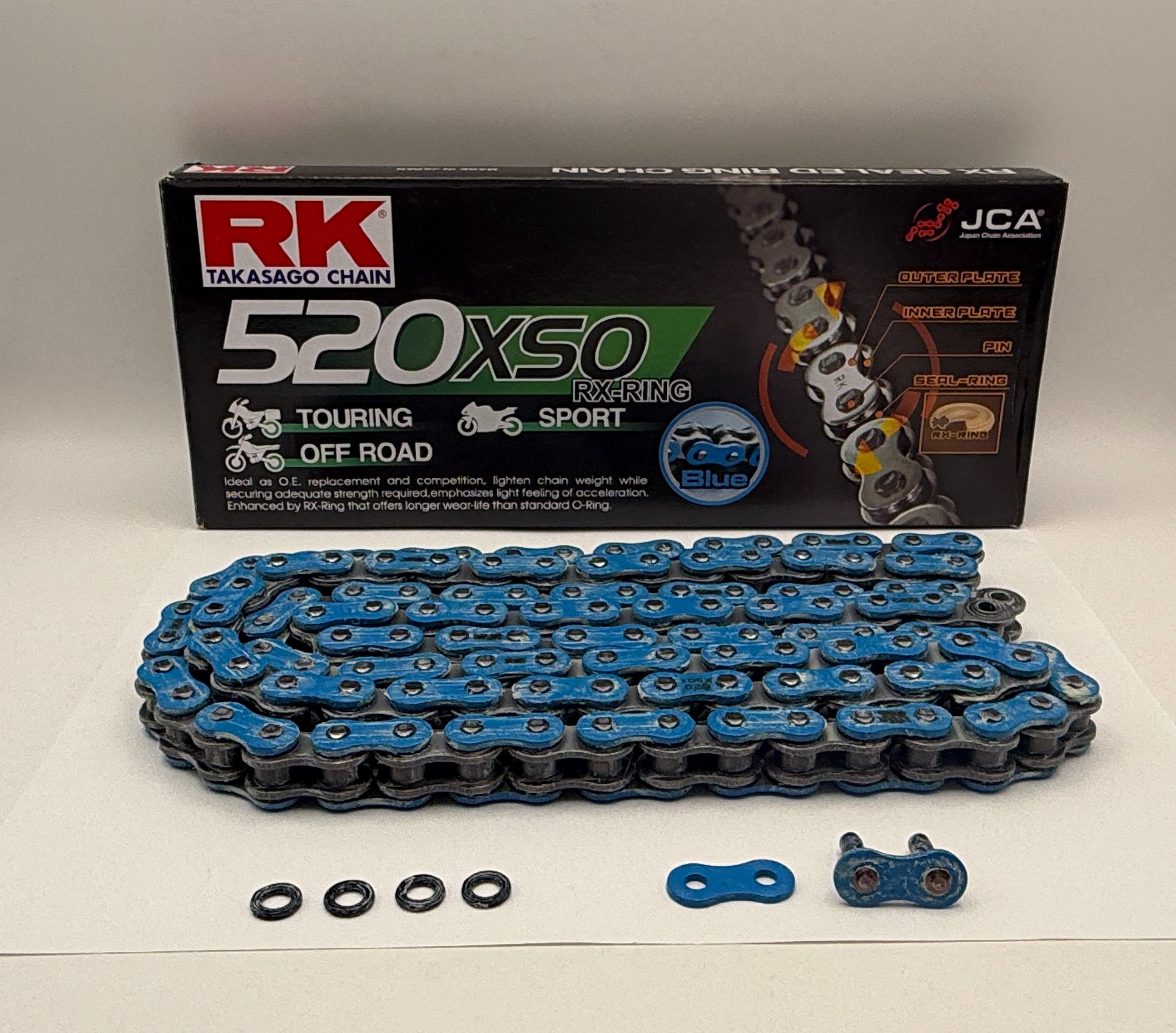 RK Chain Heavy Duty RX-Ring Blue XSO2 520-120L (37.0KN)