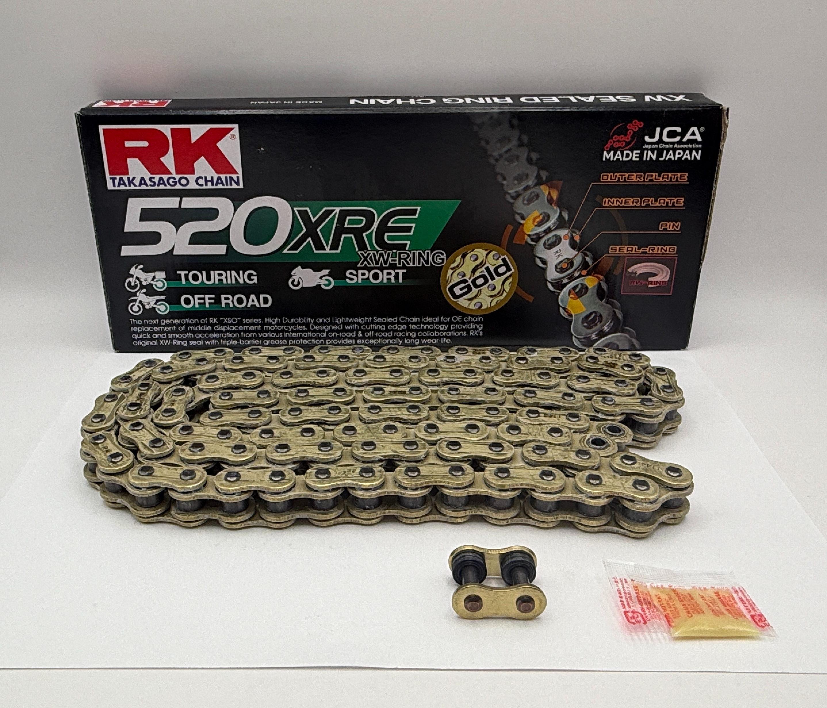 RK Chain Heavy Duty RX-Ring Gold XRE 520-104L (36.5KN)