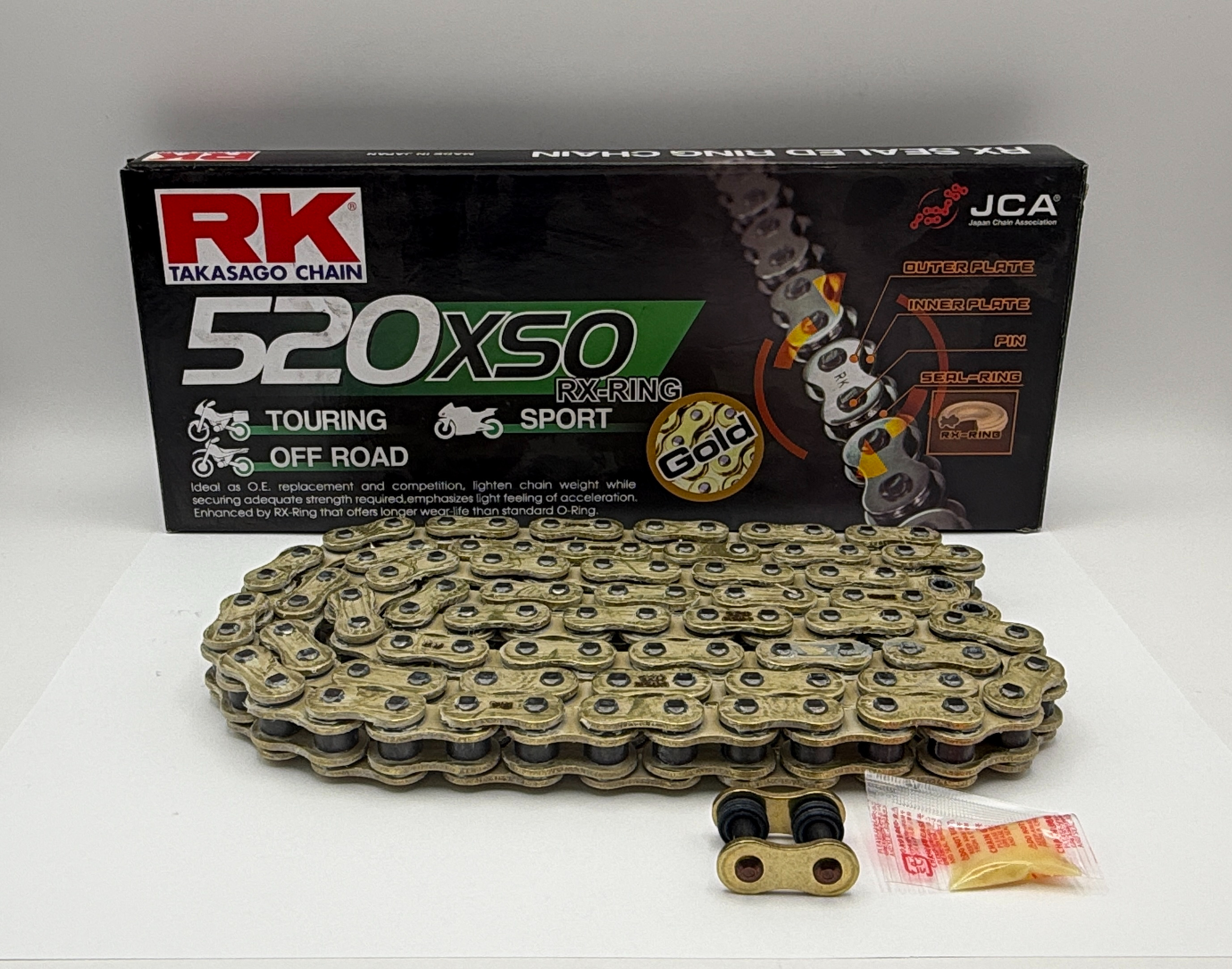RK Chain Heavy Duty RX-Ring Gold XSO2 520-106L (37.0KN)