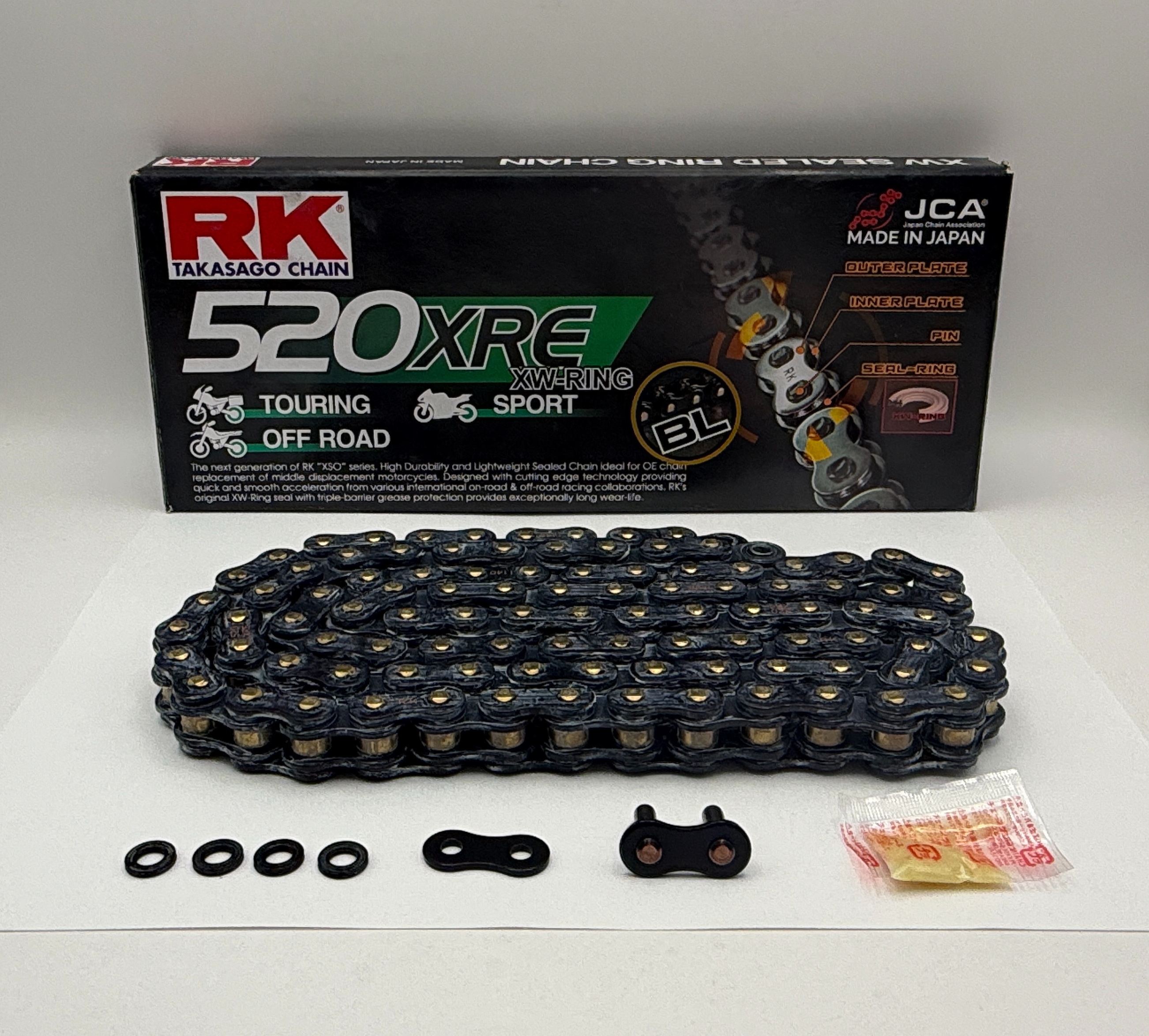 RK Chain Heavy Duty RX-Ring Black/Gold XRE 520-116L (36.5KN)