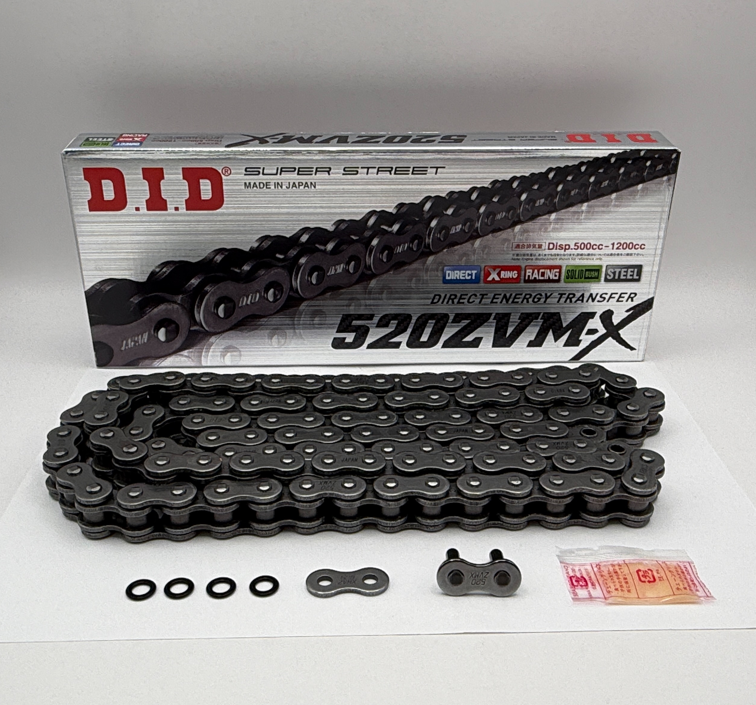 DID Chain Super Heavy Duty X-Ring Steel ZVM-X 520-114L (38.9KN) (ZJ Rivet Link)