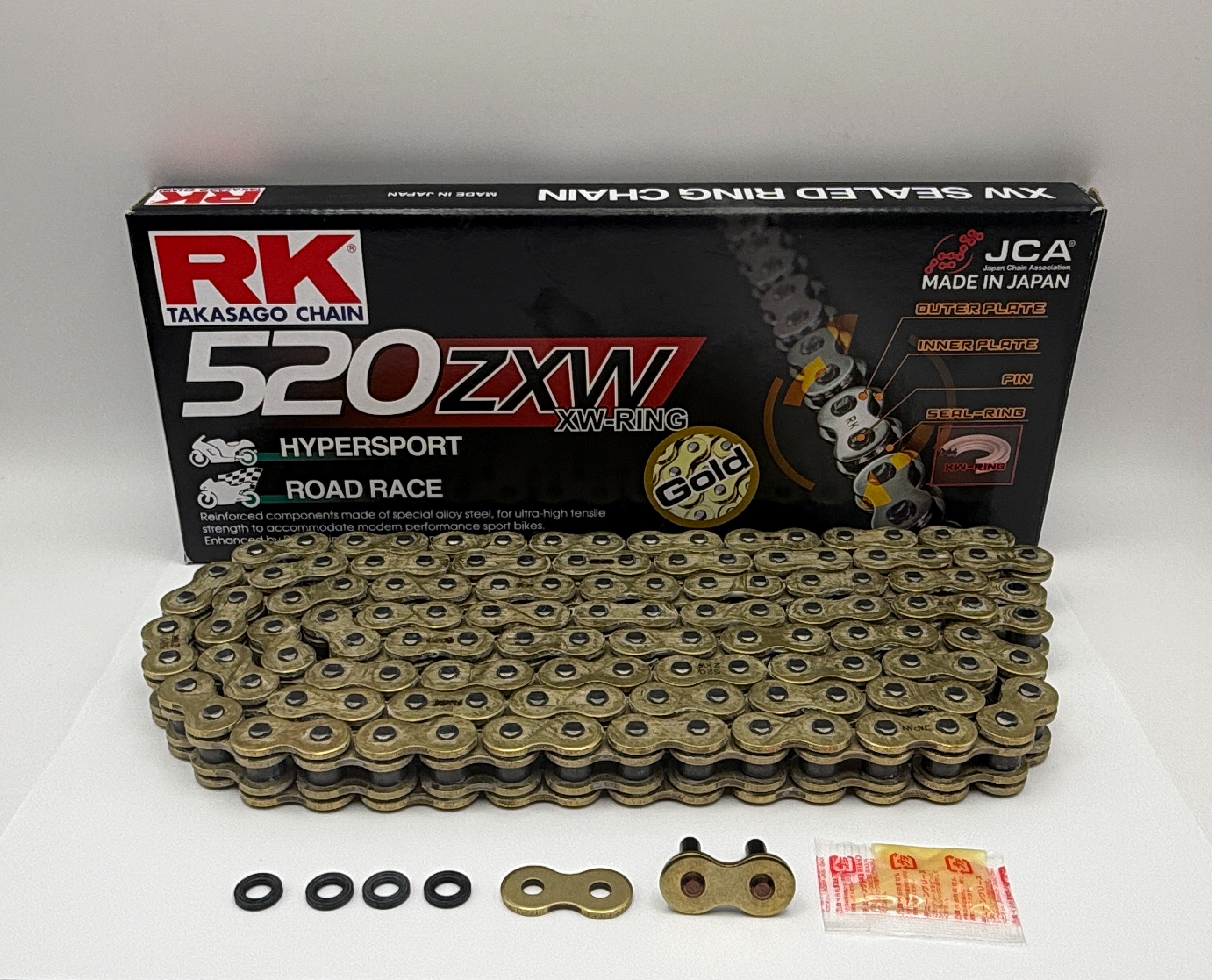 RK Chain Super Heavy Duty XW-Ring Gold ZXW 520-124L (42.0KN)