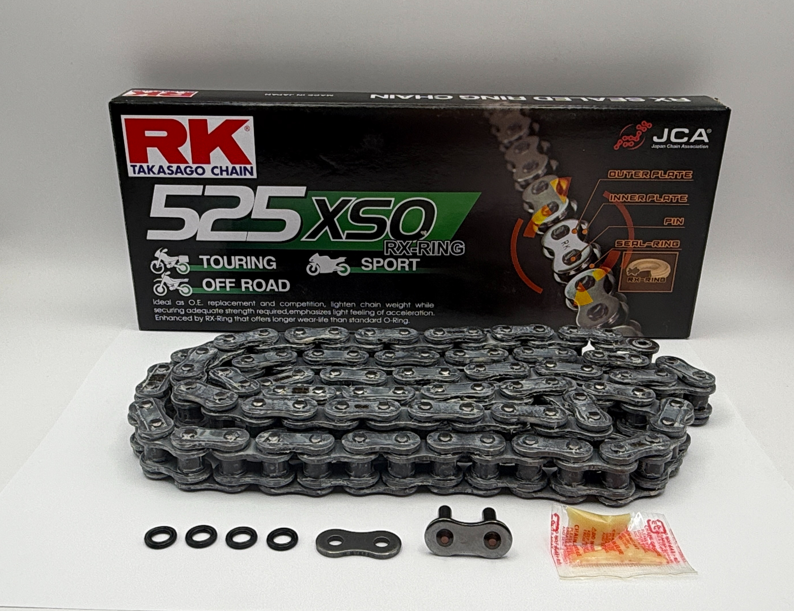 RK Chain Heavy Duty RX-Ring Black XSO 525-128L (37.2KN)