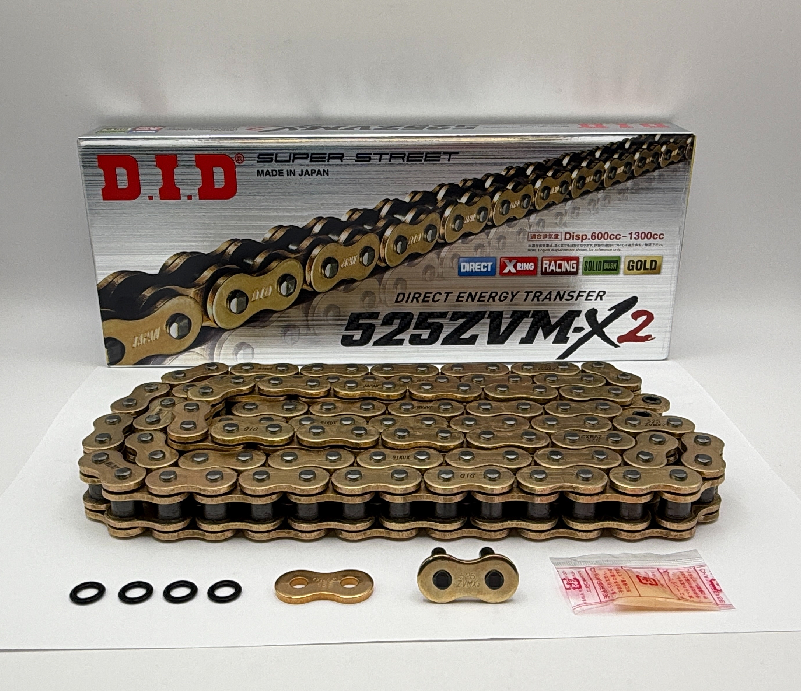 DID Chain Super Heavy Duty X-Ring Gold (G&G) ZVM-X2 525-108L (46.2KN) (ZJ Rivet Link)