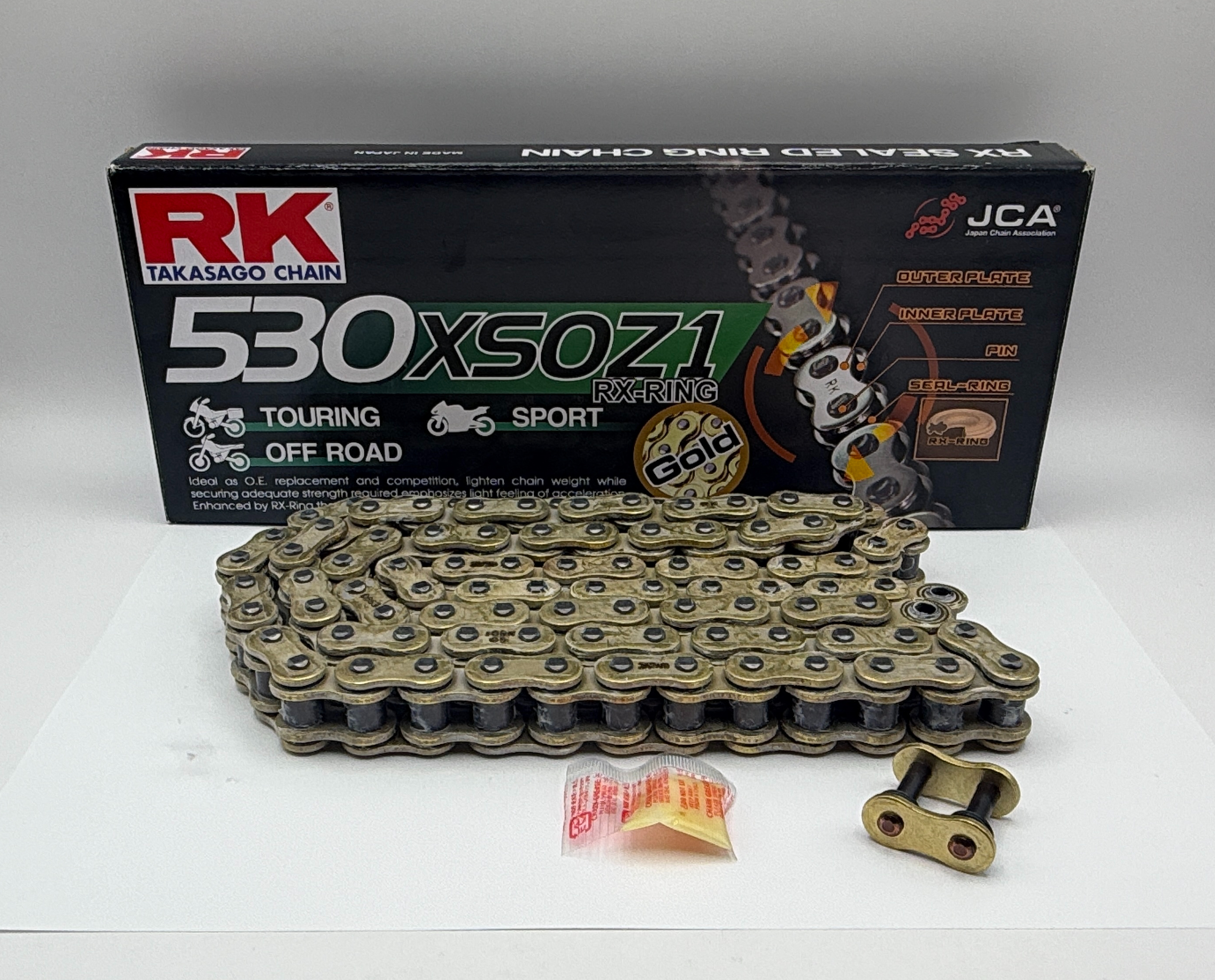 RK Chain Heavy Duty RX-Ring Gold XSOZ1 530-128L (40.0KN)