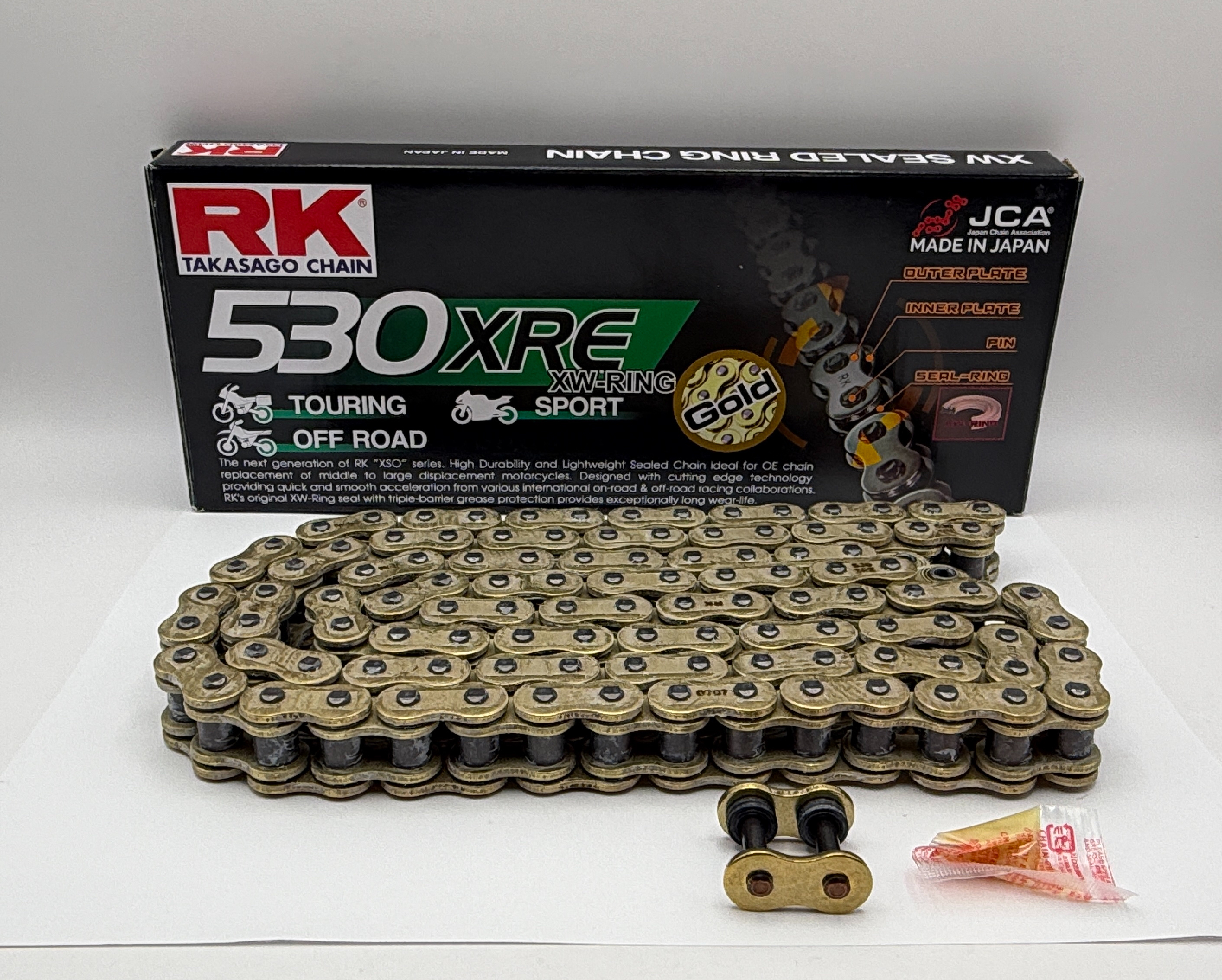 RK Chain Heavy Duty XW-Ring Gold XRE 530-128L (40.0KN)