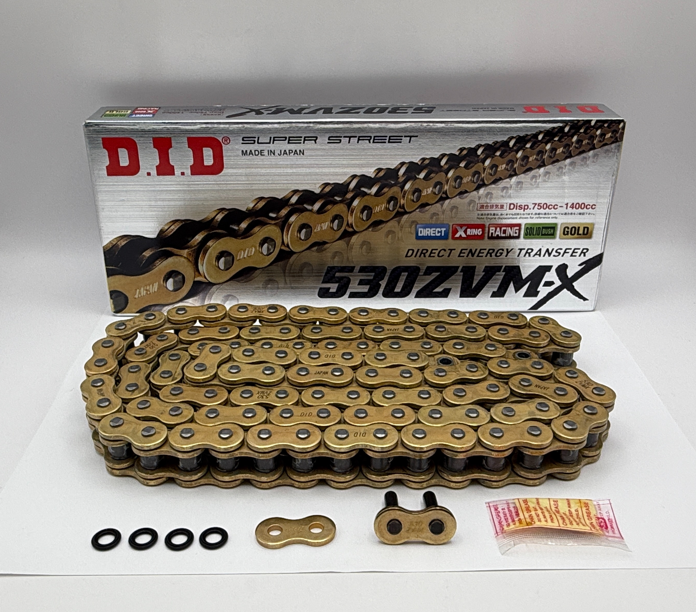DID Chain Super Heavy Duty X-Ring Gold (G&G) ZVM-X2 530-110L (46.2KN) (ZJ Rivet Link)