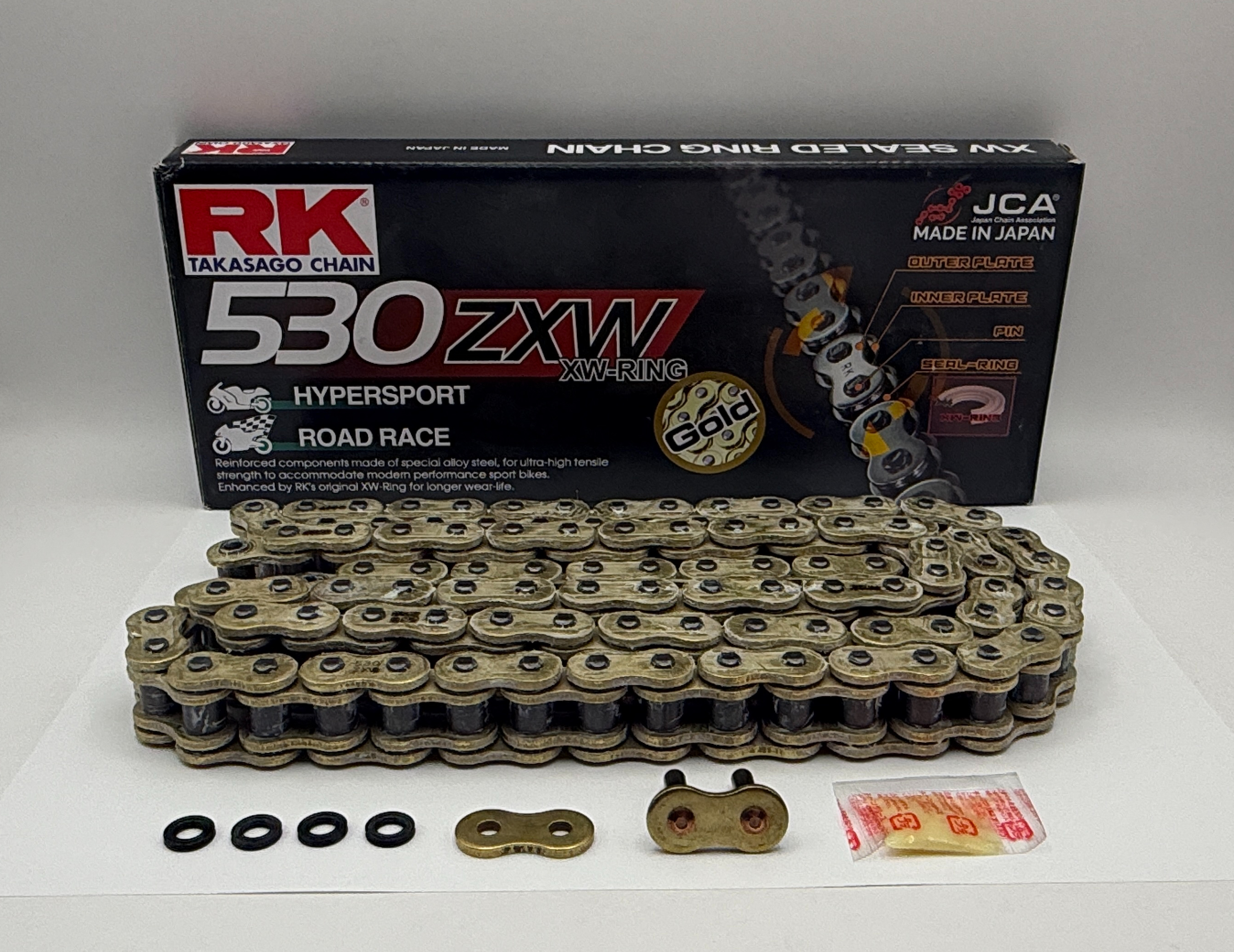 RK Chain Super Heavy Duty XW-Ring Gold ZXW 530-130L (49.8KN)