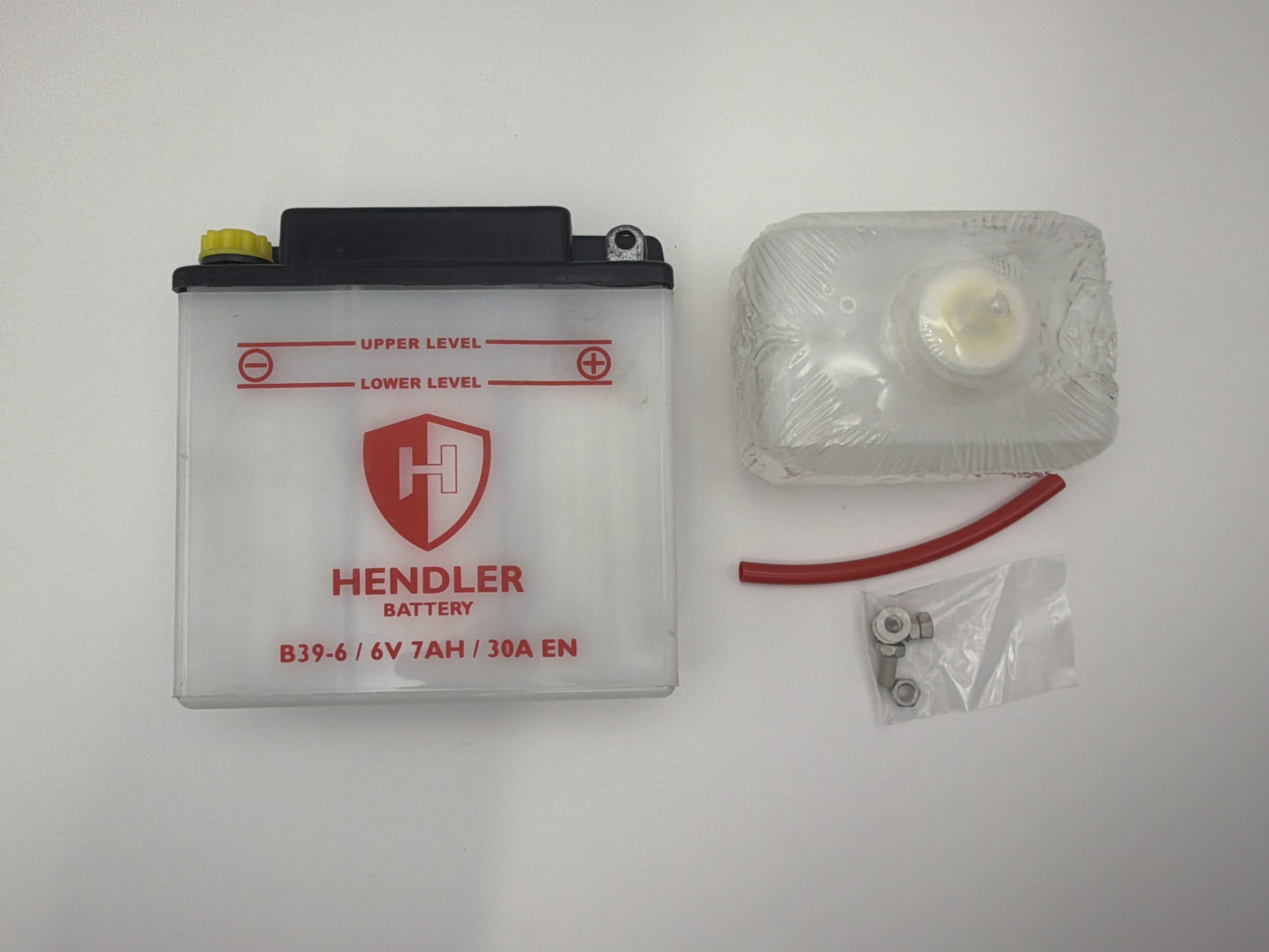 Hendler Battery B39-6 With Acid Pack 6v 7AH L:125mm H:125mm W:48mm