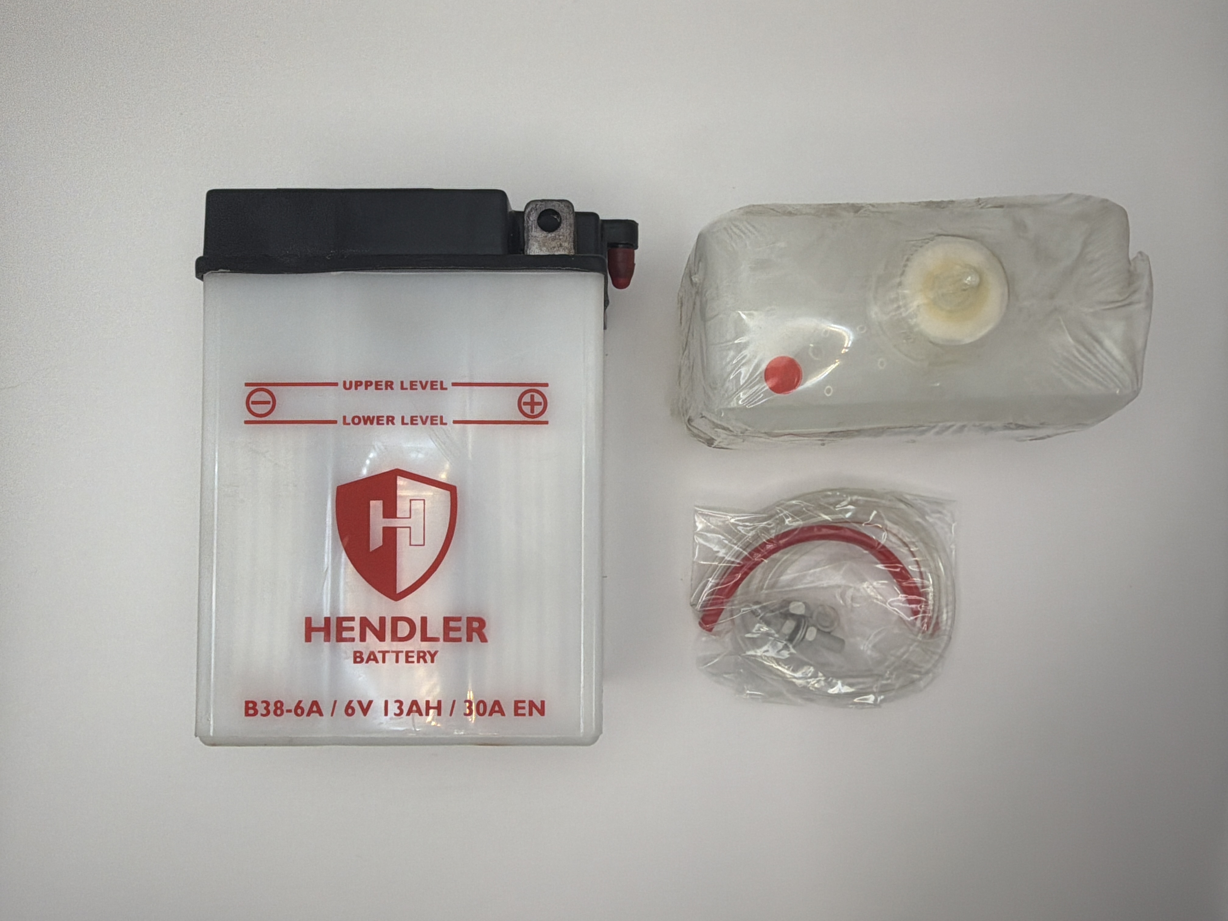 Hendler Battery B38-6A With Acid Pack 6v 13AH L:117mm H:160mm W:82mm