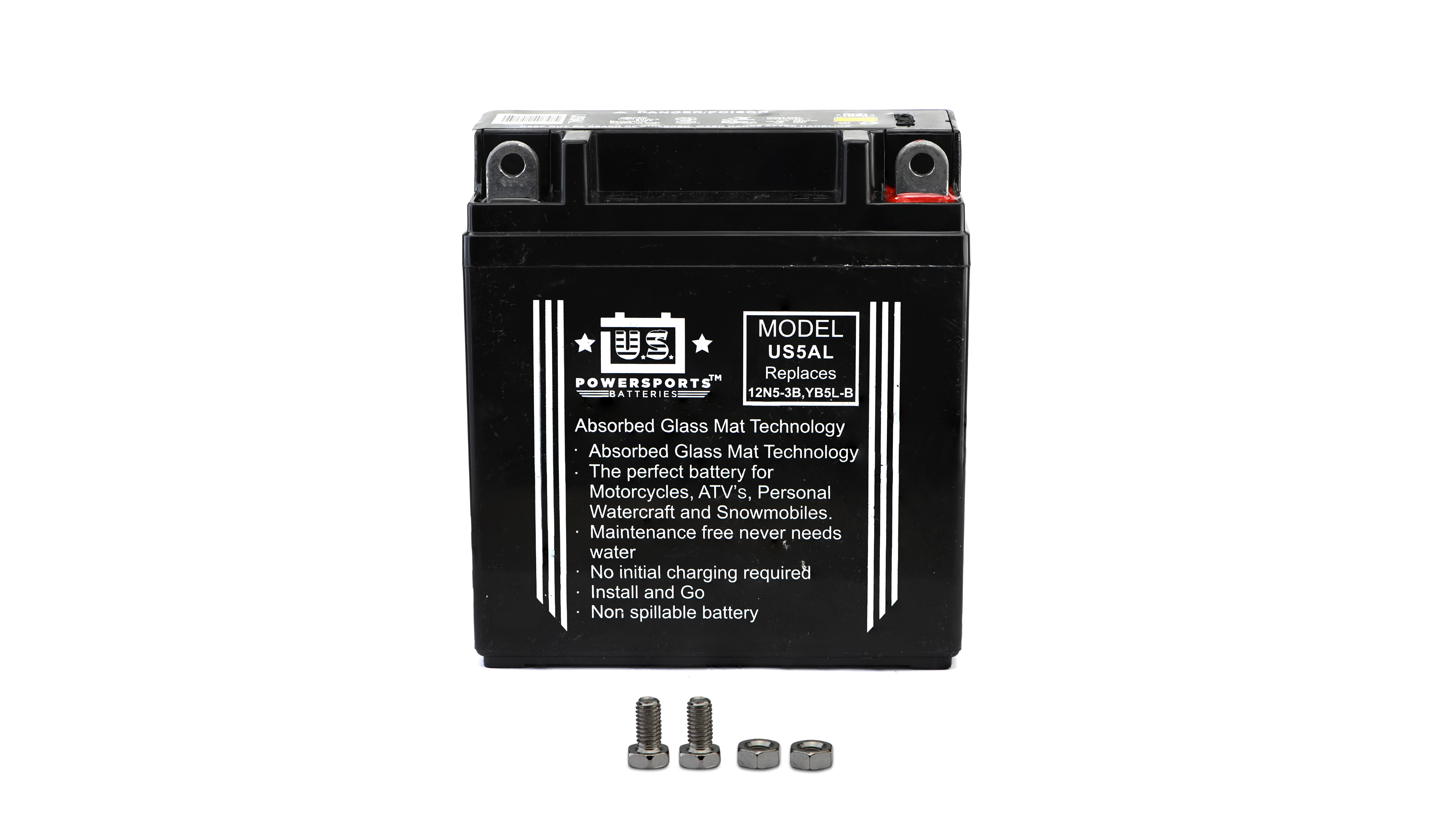 MTX Power/ US Powersports Battery XB5L-B/ US5AL Sealed 12v 5.0AH CCA:75A L:120mm H:130mm W:60mm CB5L-B,12N5-3B