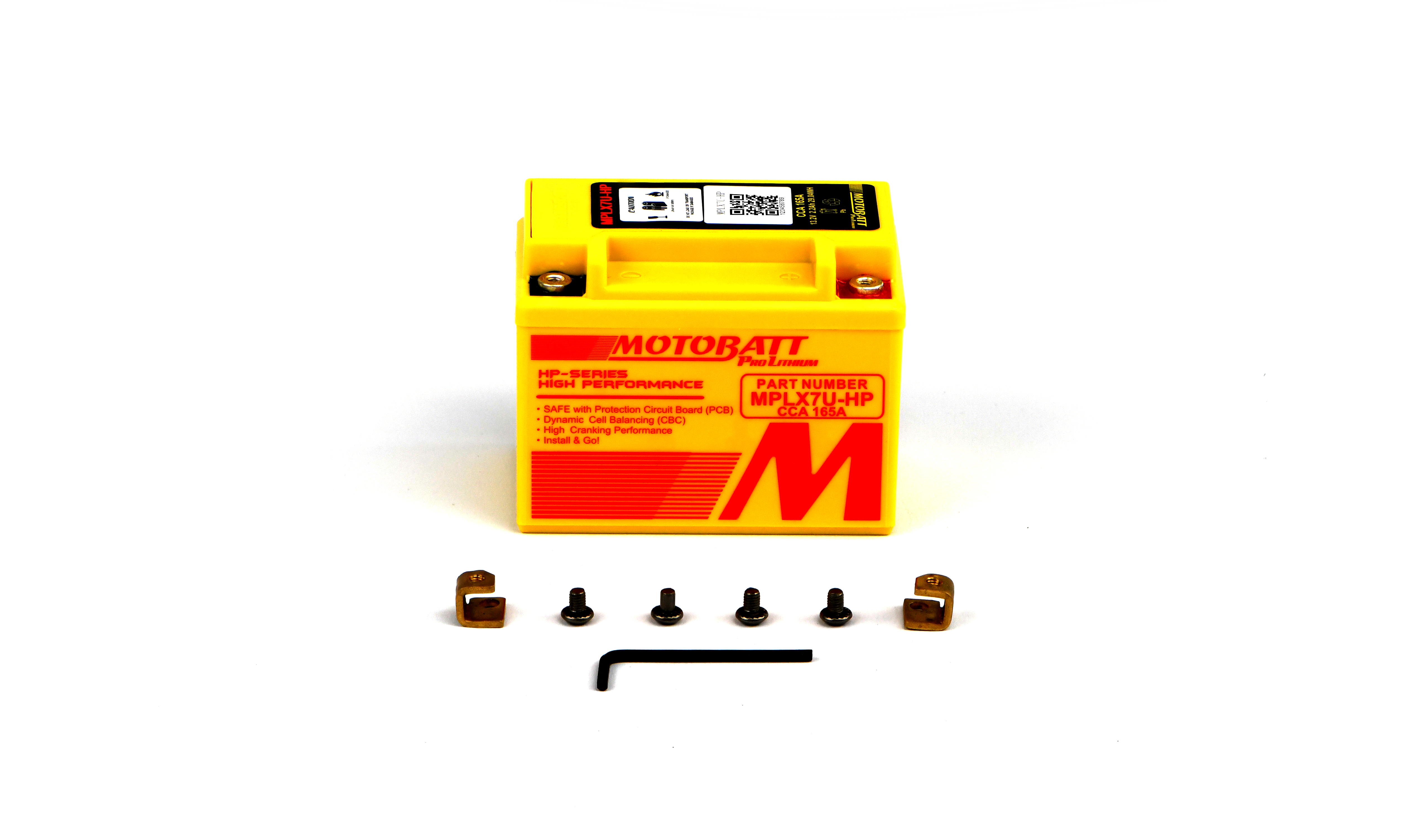 Motobatt Pro Lithium Battery MLX7U-HP 12v 5AH CCA:120A CA:150A YTX7L-BS, YTZ8V, HY110 L:114mm x H:107mm x W:70mm (Also Has 20mm Spacer)