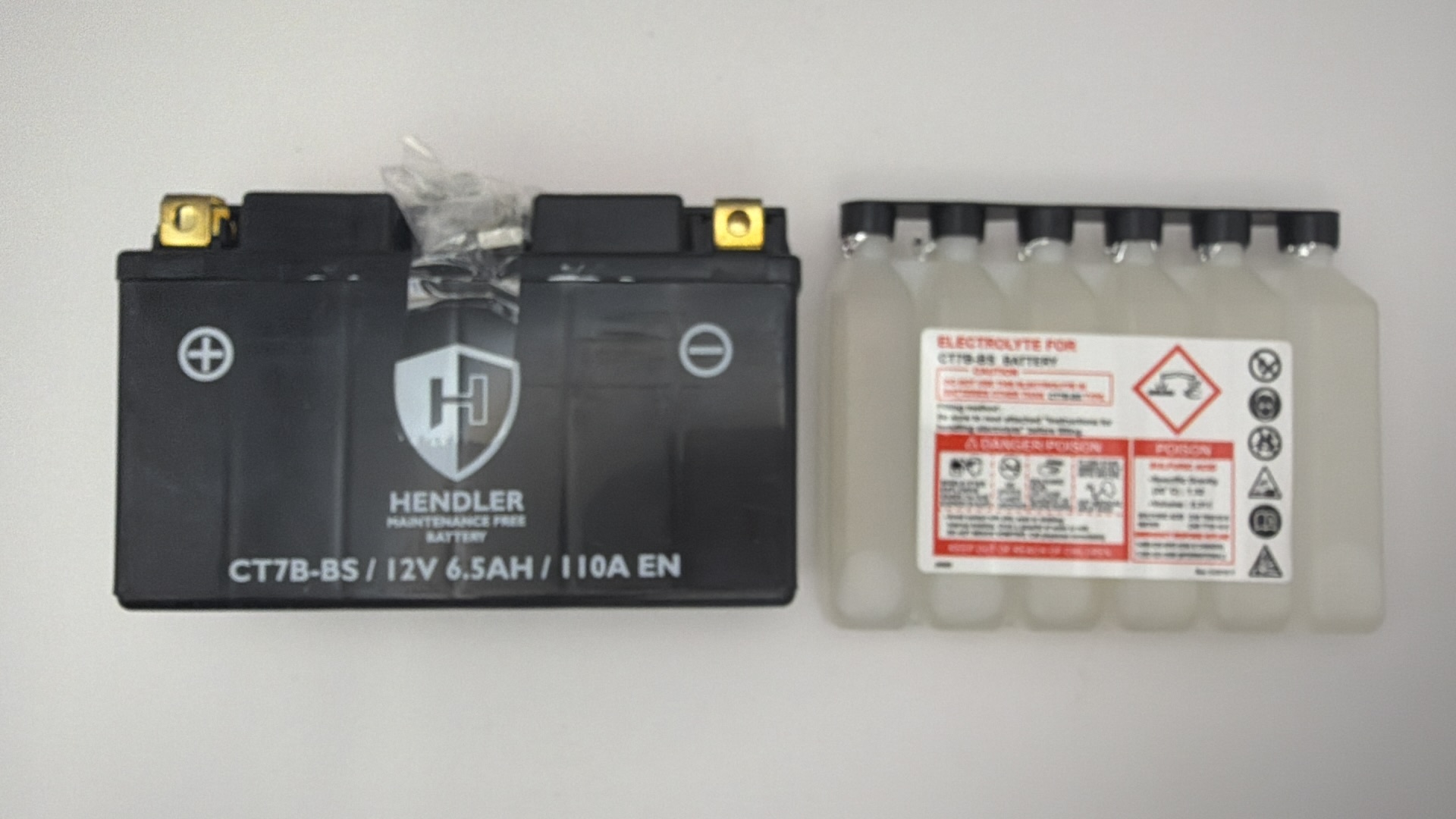 Hendler Battery CT7B-4, CT7B-BS With Acid Pack 12v 6.5AH CCA:95A L:151mm H:92mm W:66mm