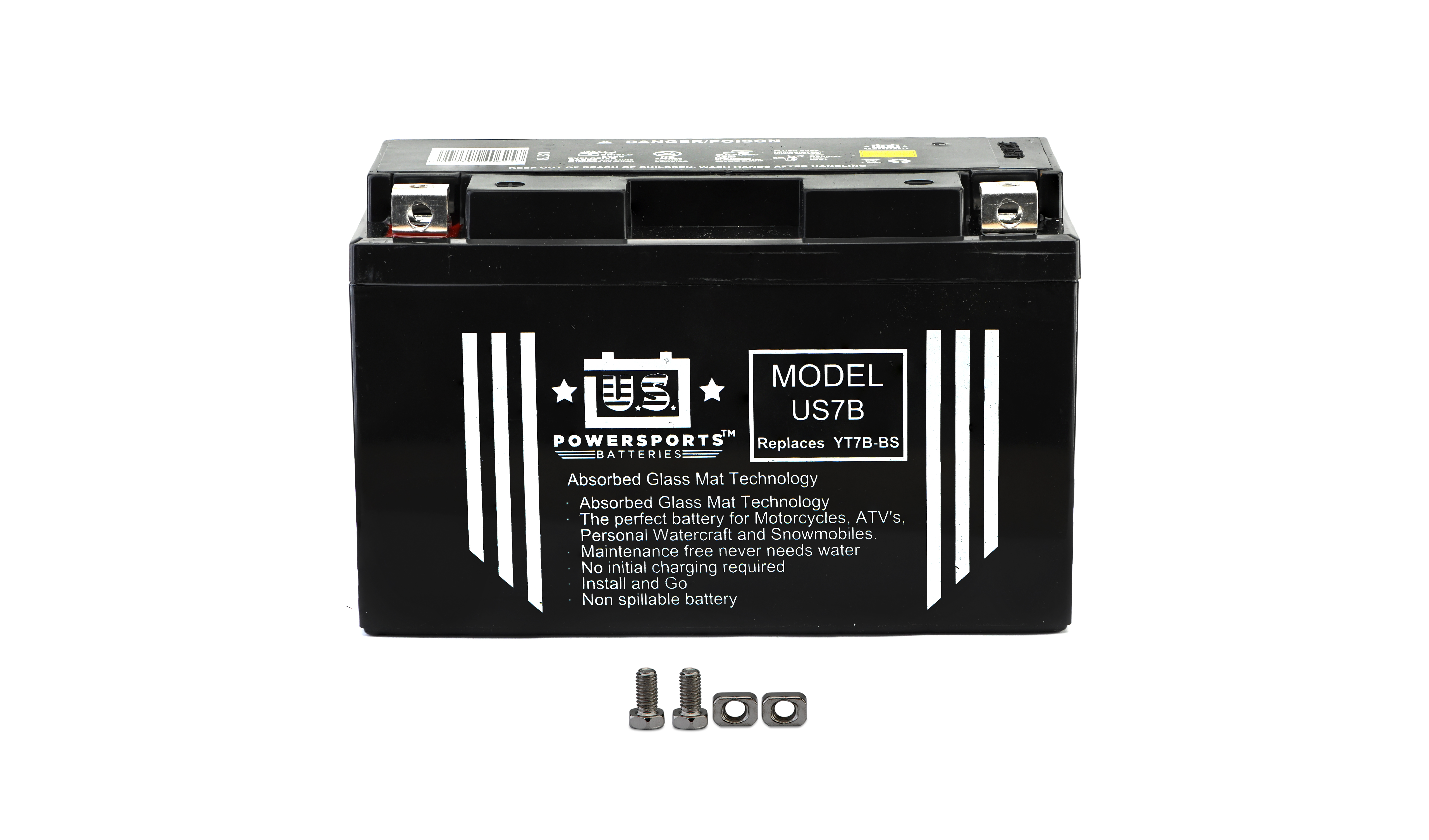 MTX Power/ US Powersports Battery XT7B-4/ US7B Sealed 12v 7.0AH CCA:90A L:151mm H:92mm W:66mm CT7B-4,CT7B-BS
