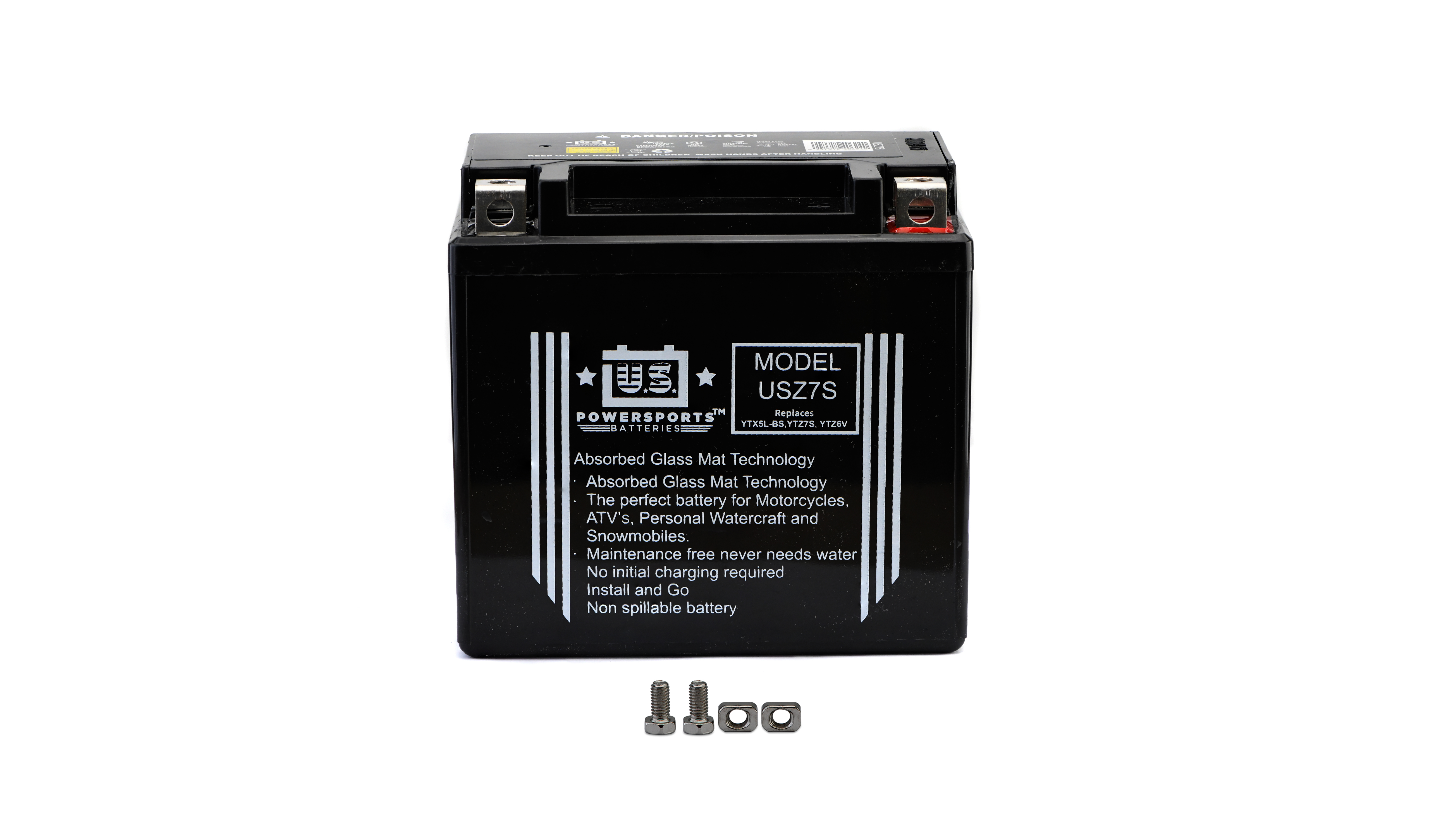 MTX Power/ US Powersports Battery XTZ7S/ USZ7S Sealed 12v 6.5AH CCA:95A L:113mm H:105mm W:70mm CTZ7S,CTZ6S