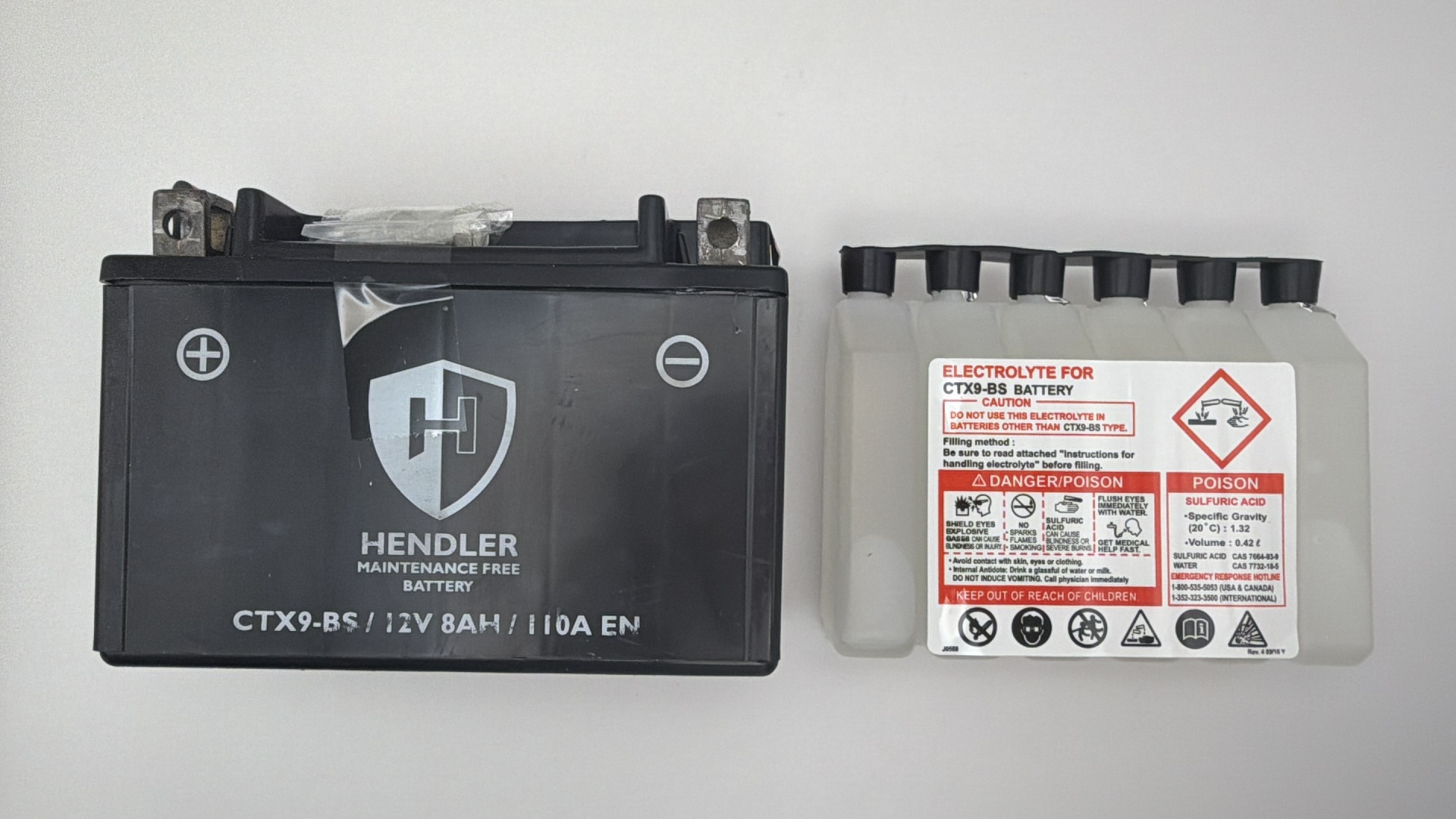 Hendler Battery CTX9-BS With Acid Pack 12v 8AH CCA:120A L:151mm H:106mm W:87mm