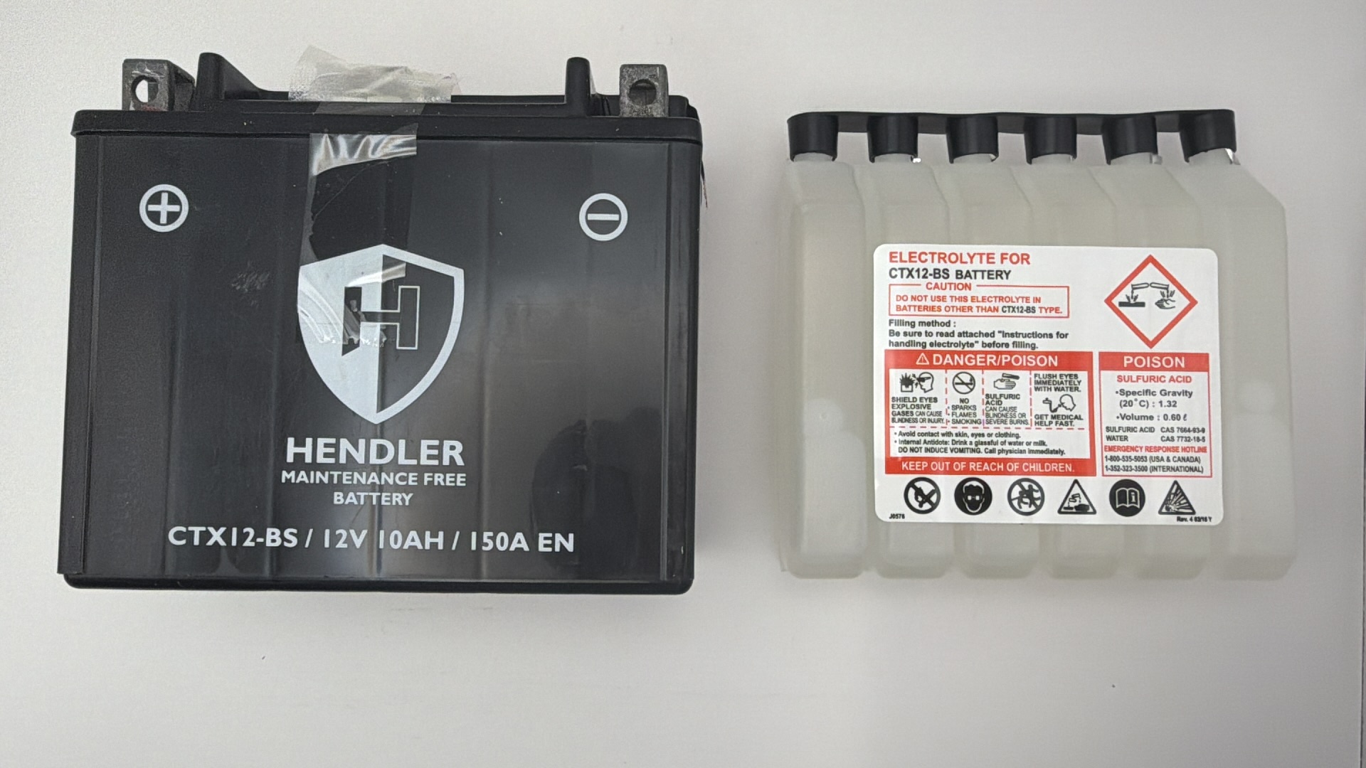 Hendler Battery CTX12-BS With Acid Pack 12v 10AH CCA:170A L:150mm H:130mm W:87mm