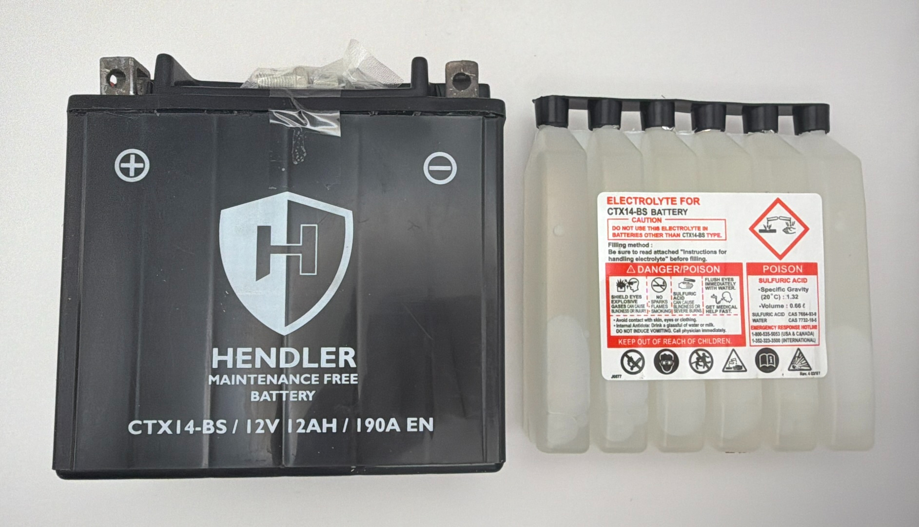 Hendler Battery CTX14-BS with Acid Pack 12v 12AH CCA:200A L:150mm H:146mm W:87mm