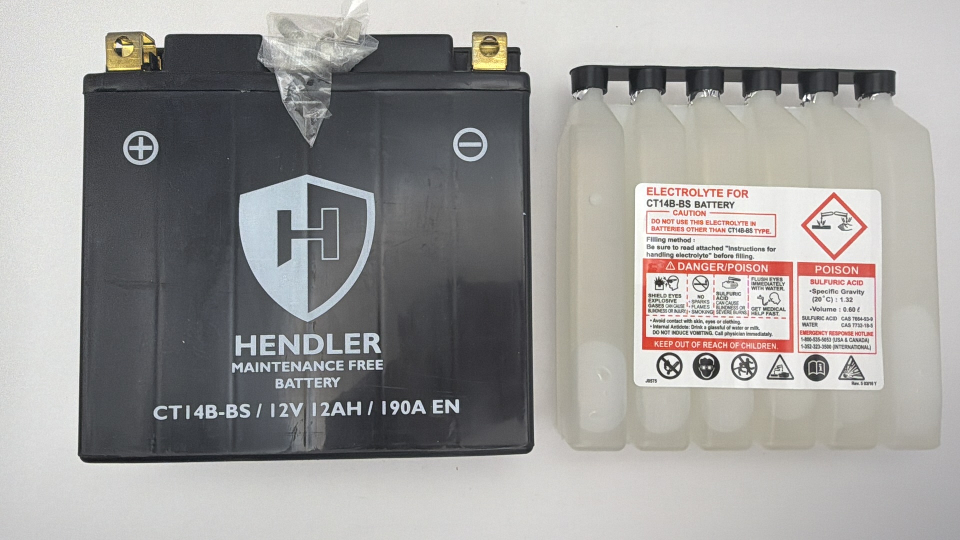 Hendler Battery CT14B-4, CT14B-BS With Acid Pack 12v 12AH CCA:170A L:151mm H:144mm W:69mm