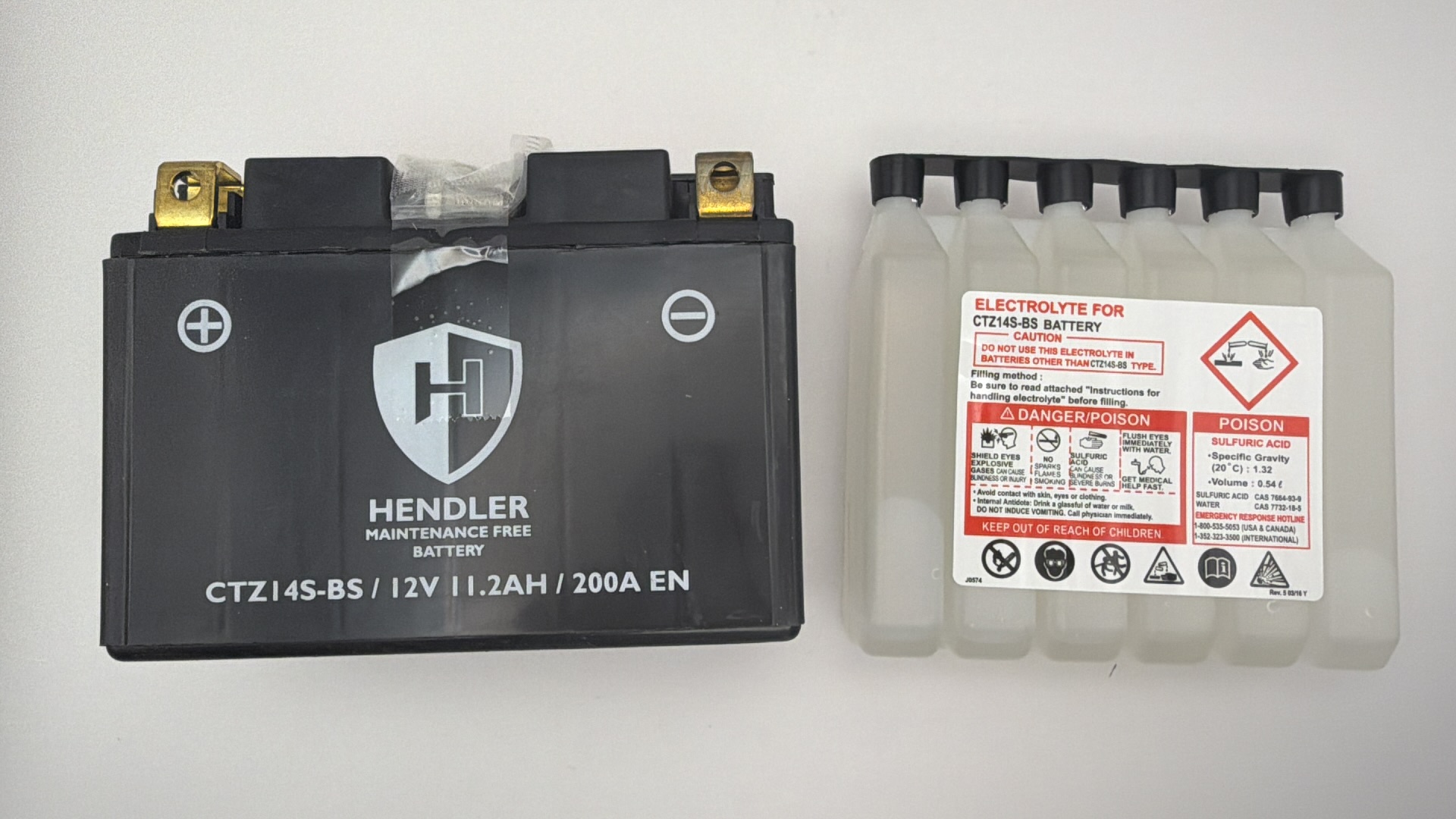 Hendler Battery CTZ14S-BS With Acid Pack 12v 11.2AH CCA:210A L:151mm H:110mm W:87mm