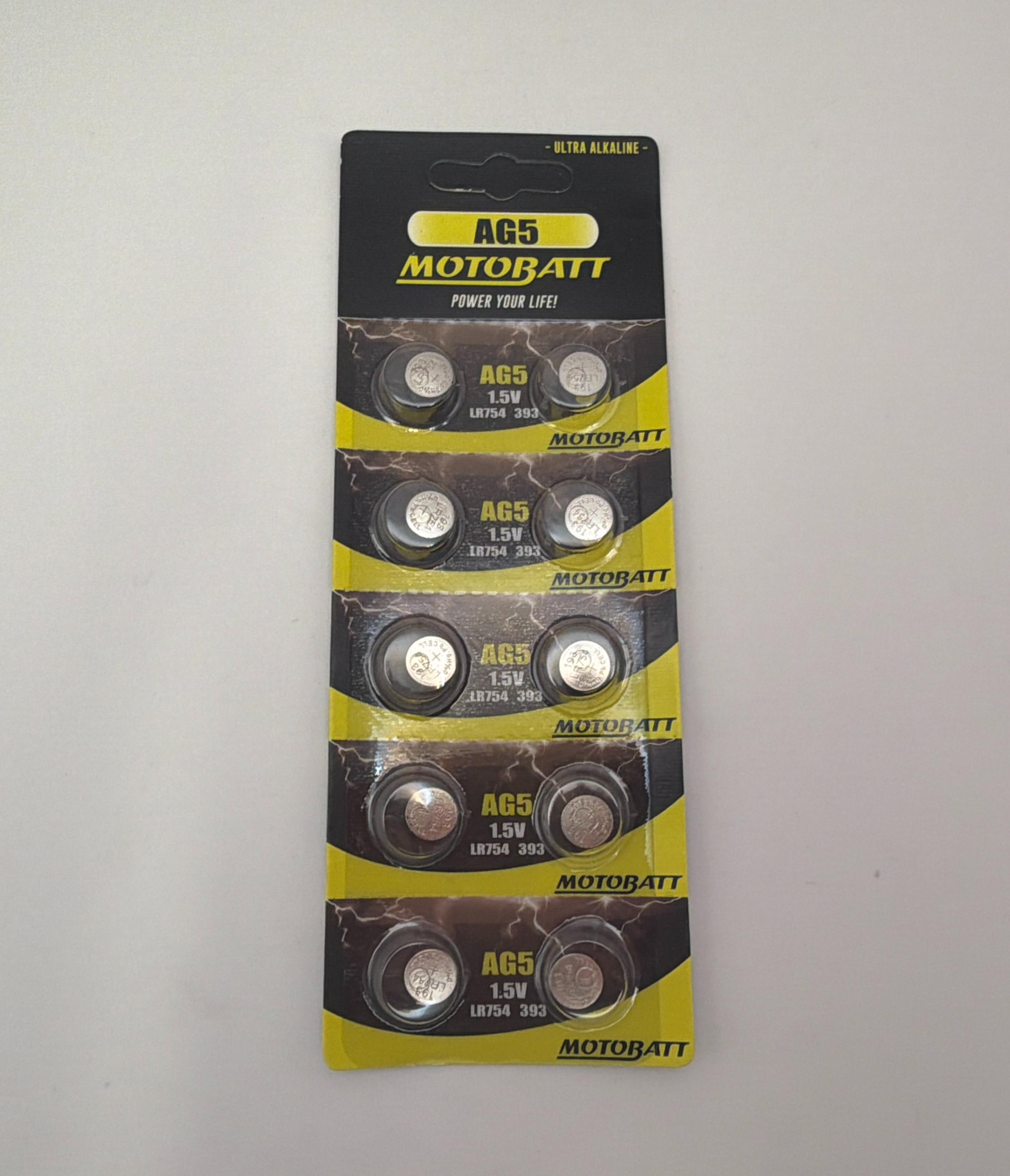 Motobatt AG5, LR48, 393 1.5v 68mAH Alkaline Button Cell Batteries