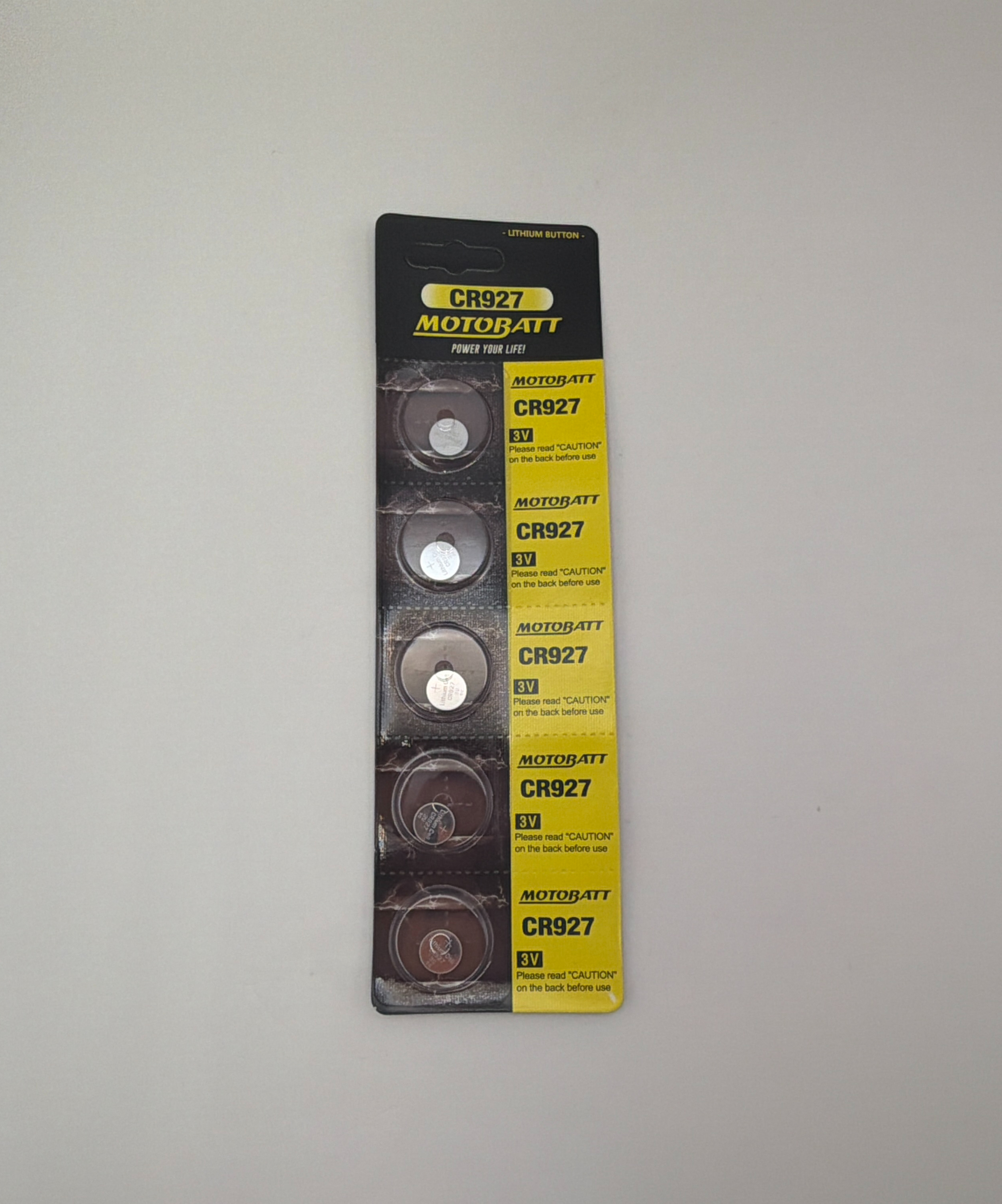 Motobatt CR927 3.0v 35mAH Lithium Button Cell Batteries