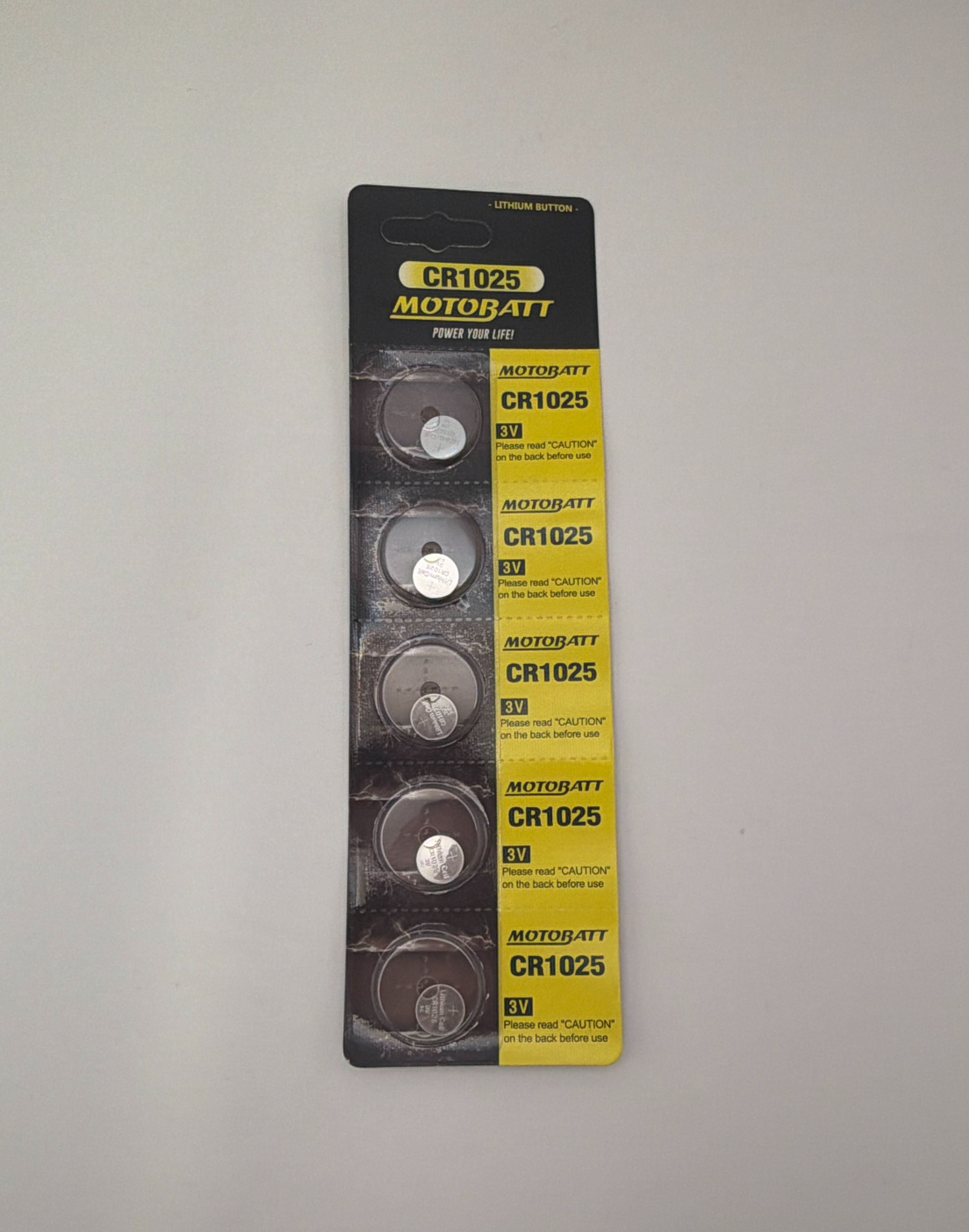 Motobatt CR1025 3.0v 40mAH Lithium Button Cell Batteries