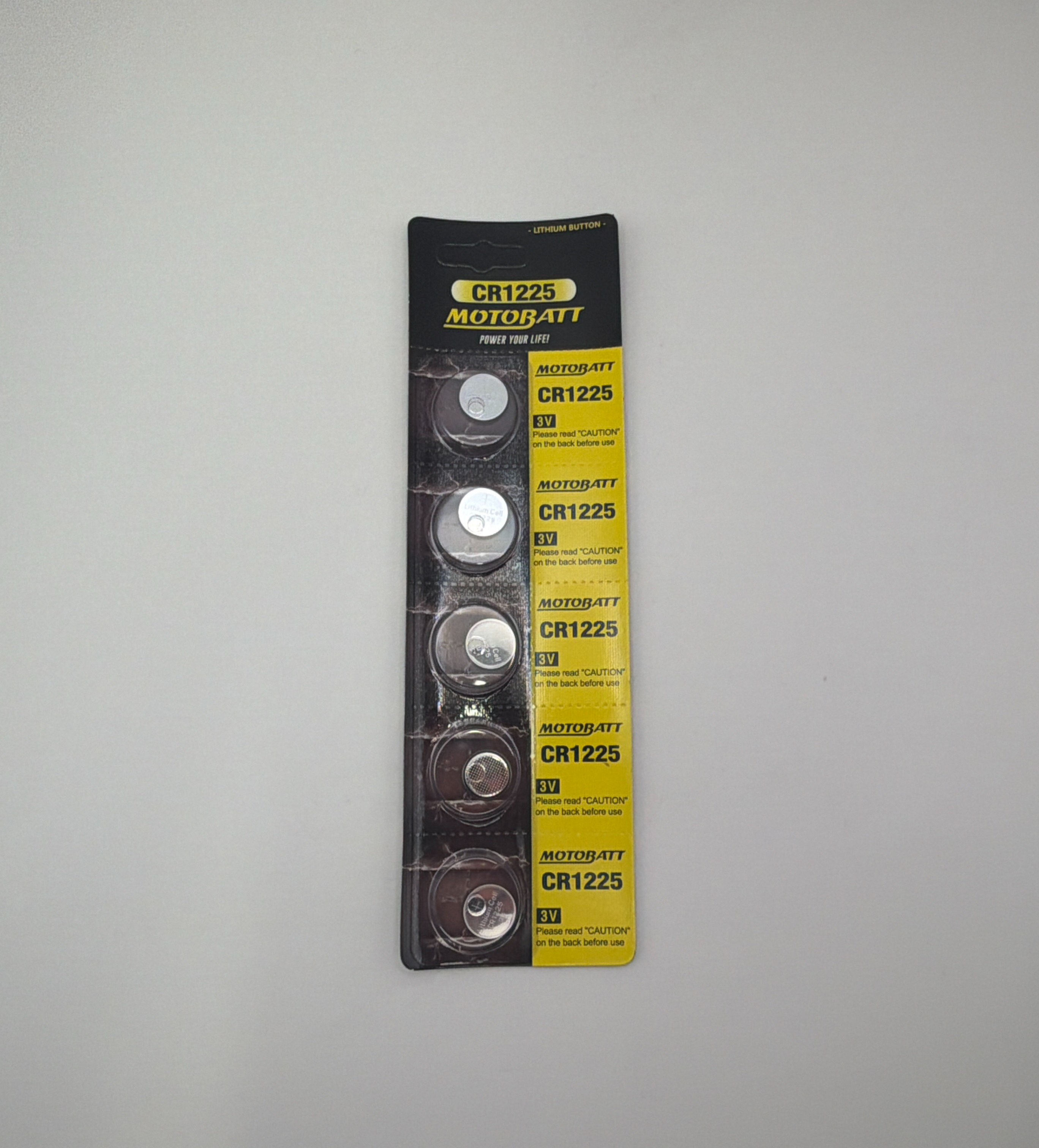 Motobatt CR1225 3.0v 50mAH Lithium Button Cell Batteries