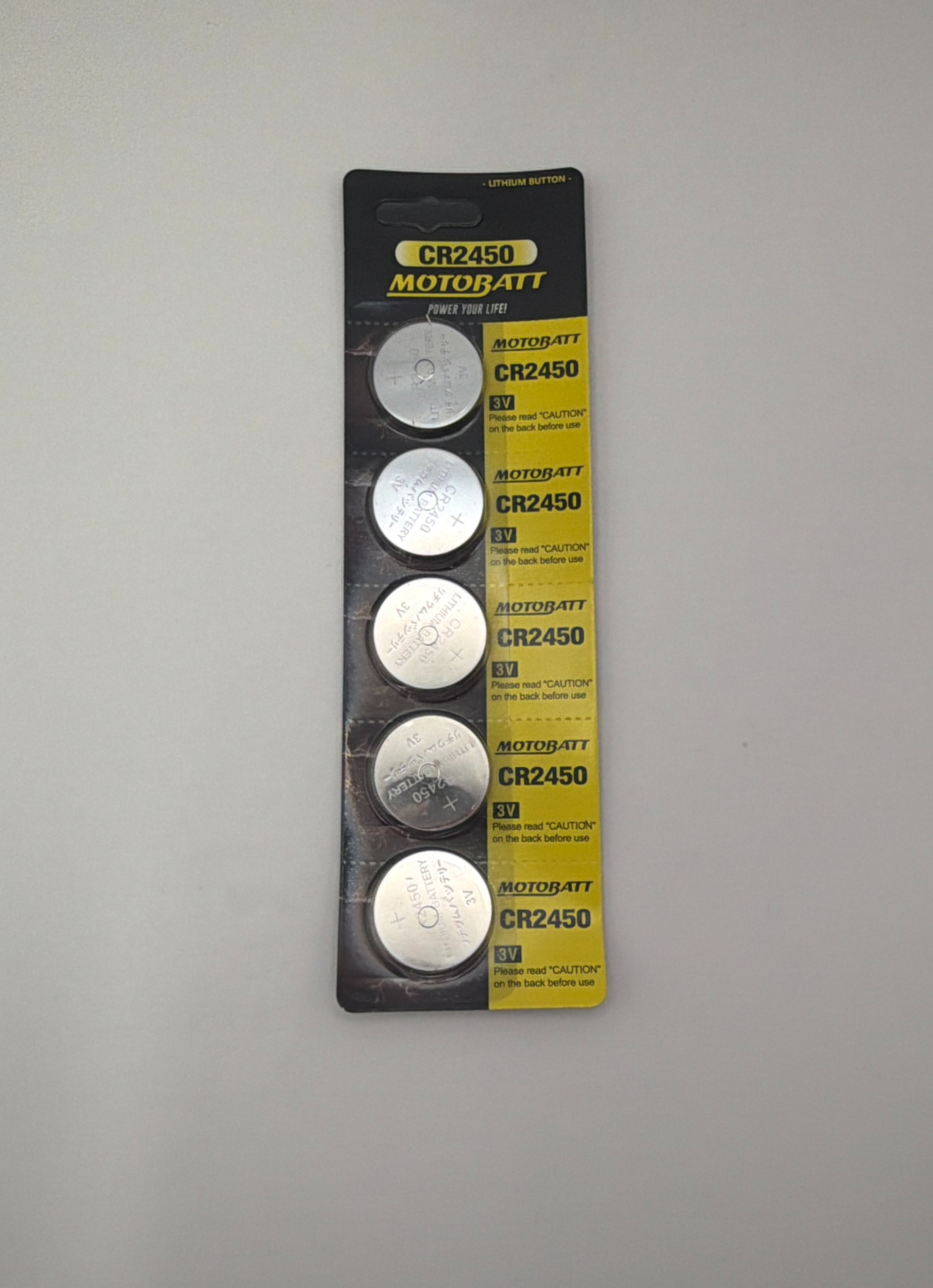 Motobatt CR2450 3.0v 550mAH Lithium Button Cell Batteries