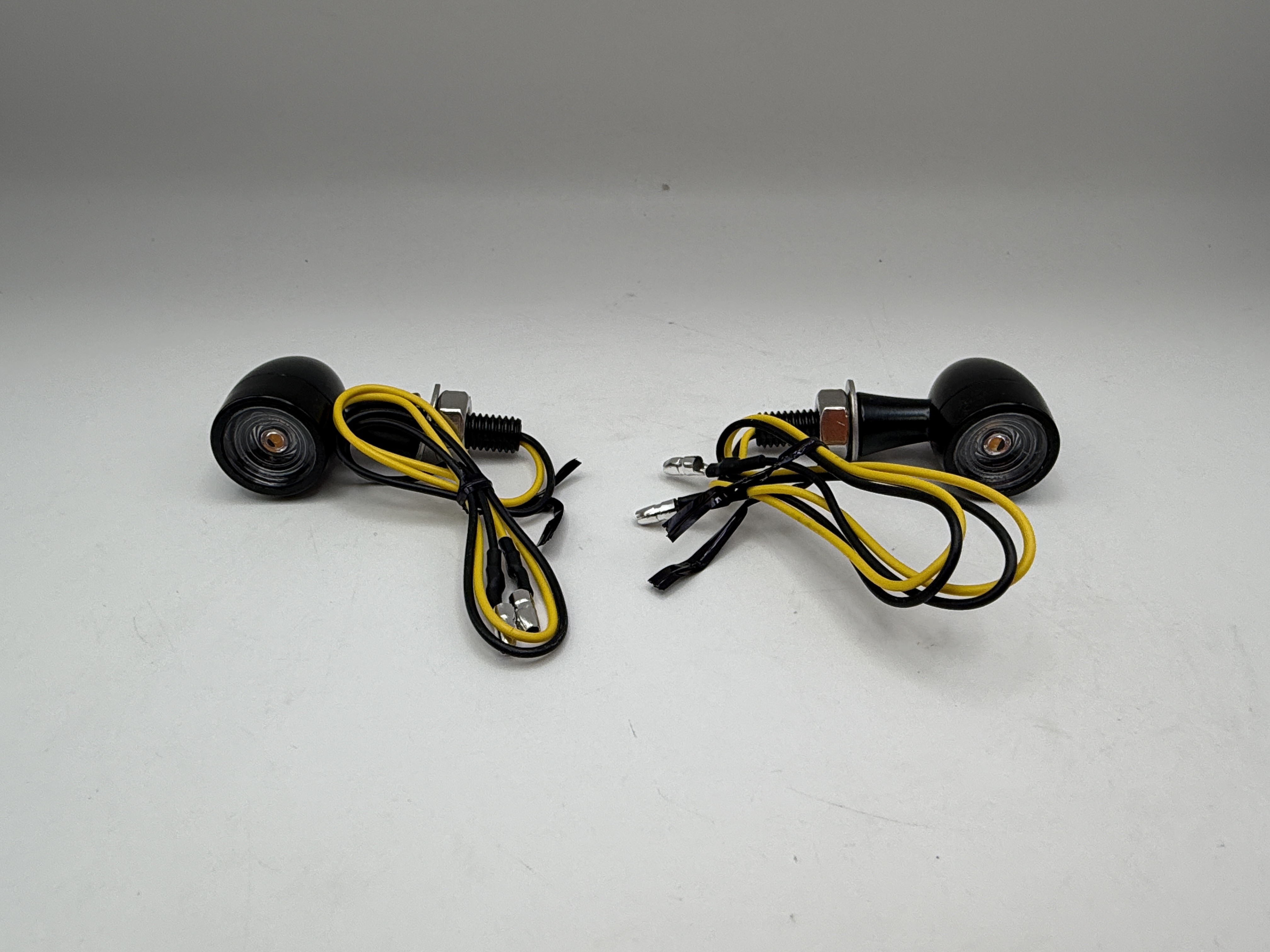 Indicator LED Mini Bullet Black Metal (20mm OD x 35mm Long Head) (Pair)