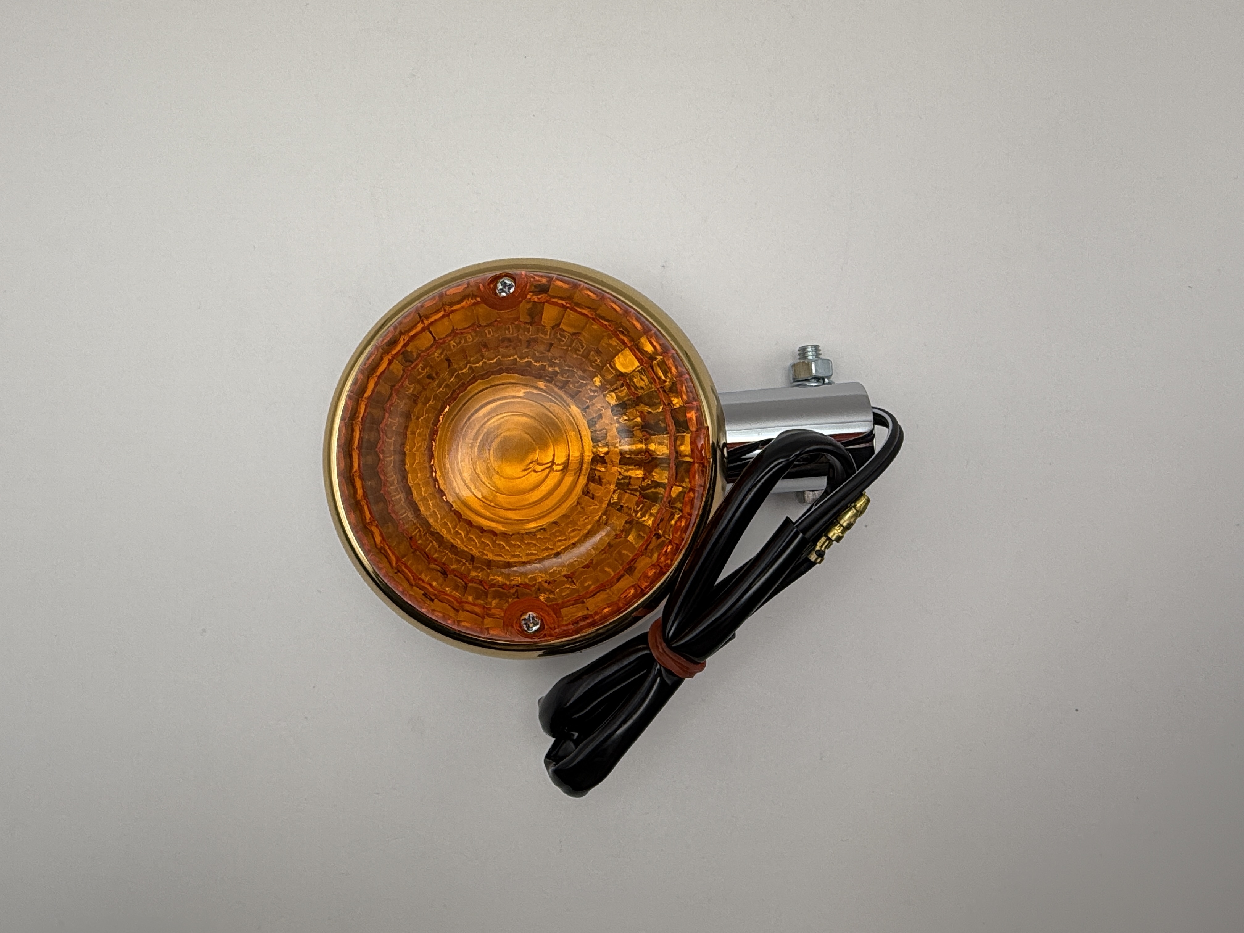 Hendler Indicator Yamaha XV535 Virago, V-Max Gold Rim (Amber) (Stem Length 33mm)