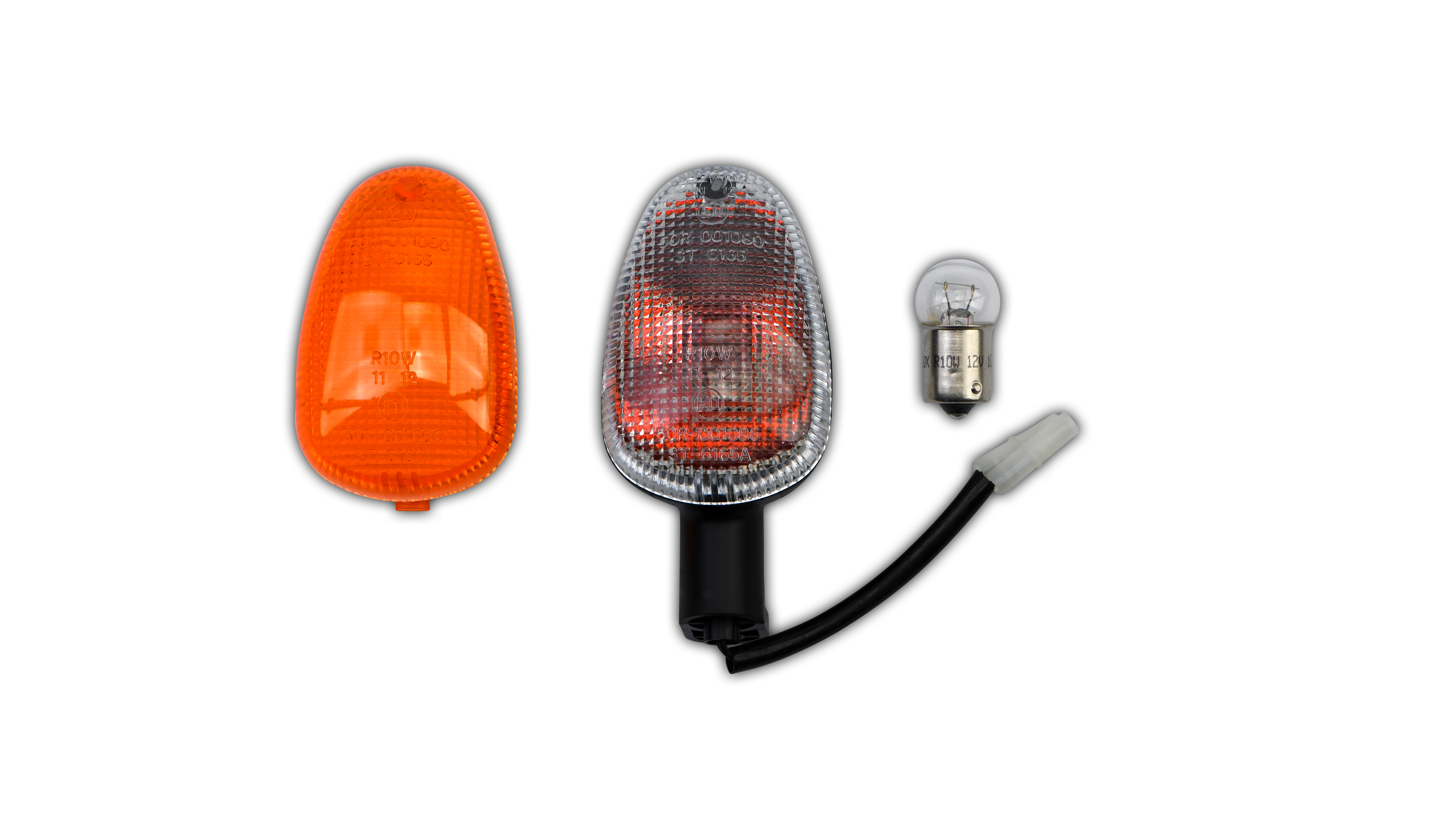 Hendler Indicator Aprilia RSV1000 Front Right & Rear Left Short Stem (Amber & Clear)