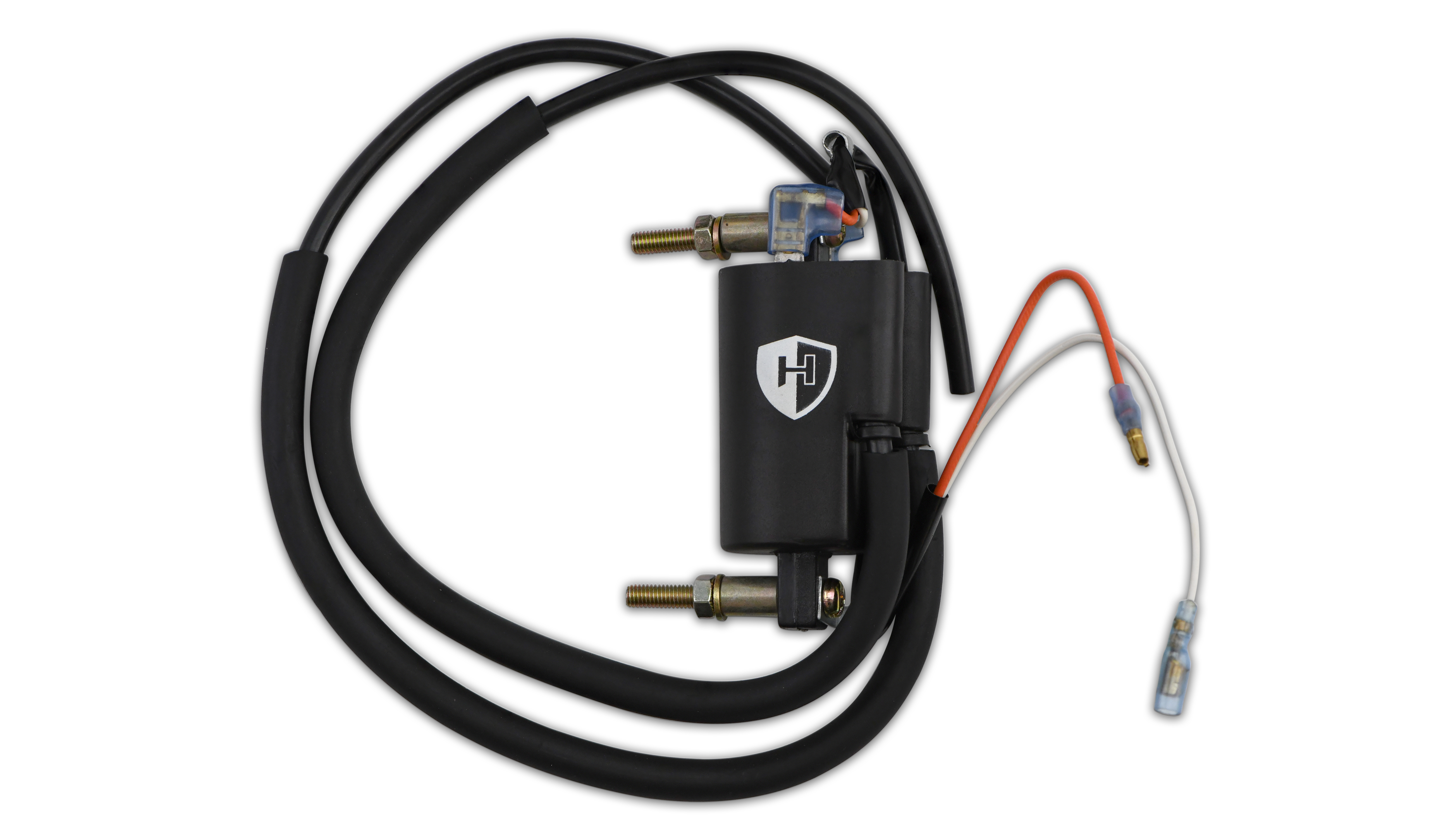 Hendler Ignition Coil 12v Points Twin Lead 2 Wires (90mm Centres) (P: 5.11Oh, S: 17.55KOh)