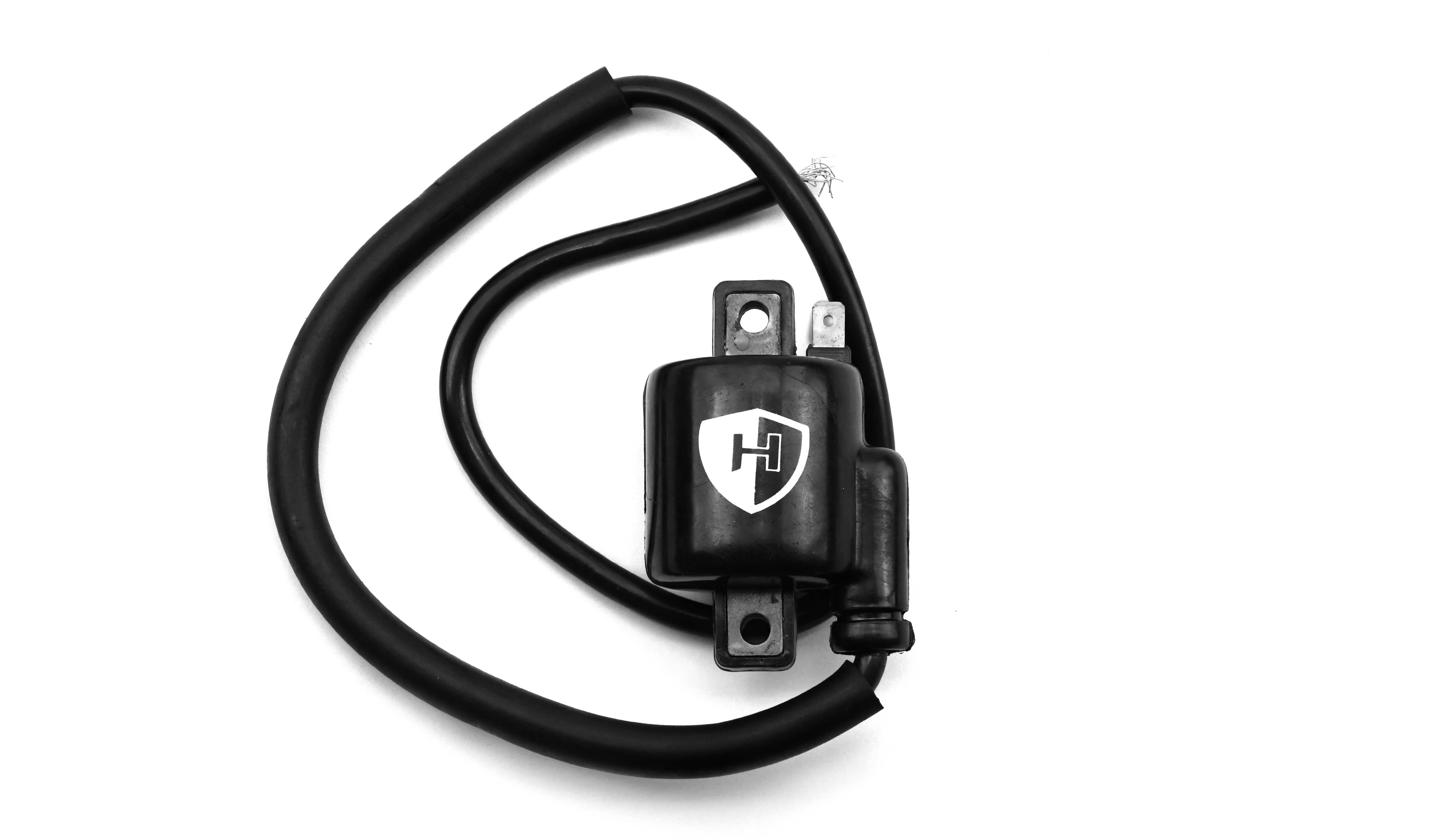 Hendler Ignition Coil 6v or 12v CDI Single 1 Spade Terminal P:0.37 Ohms S:4.39 kOhms (60mm Centres) 50cm HT Lead (6mm), can be removed.