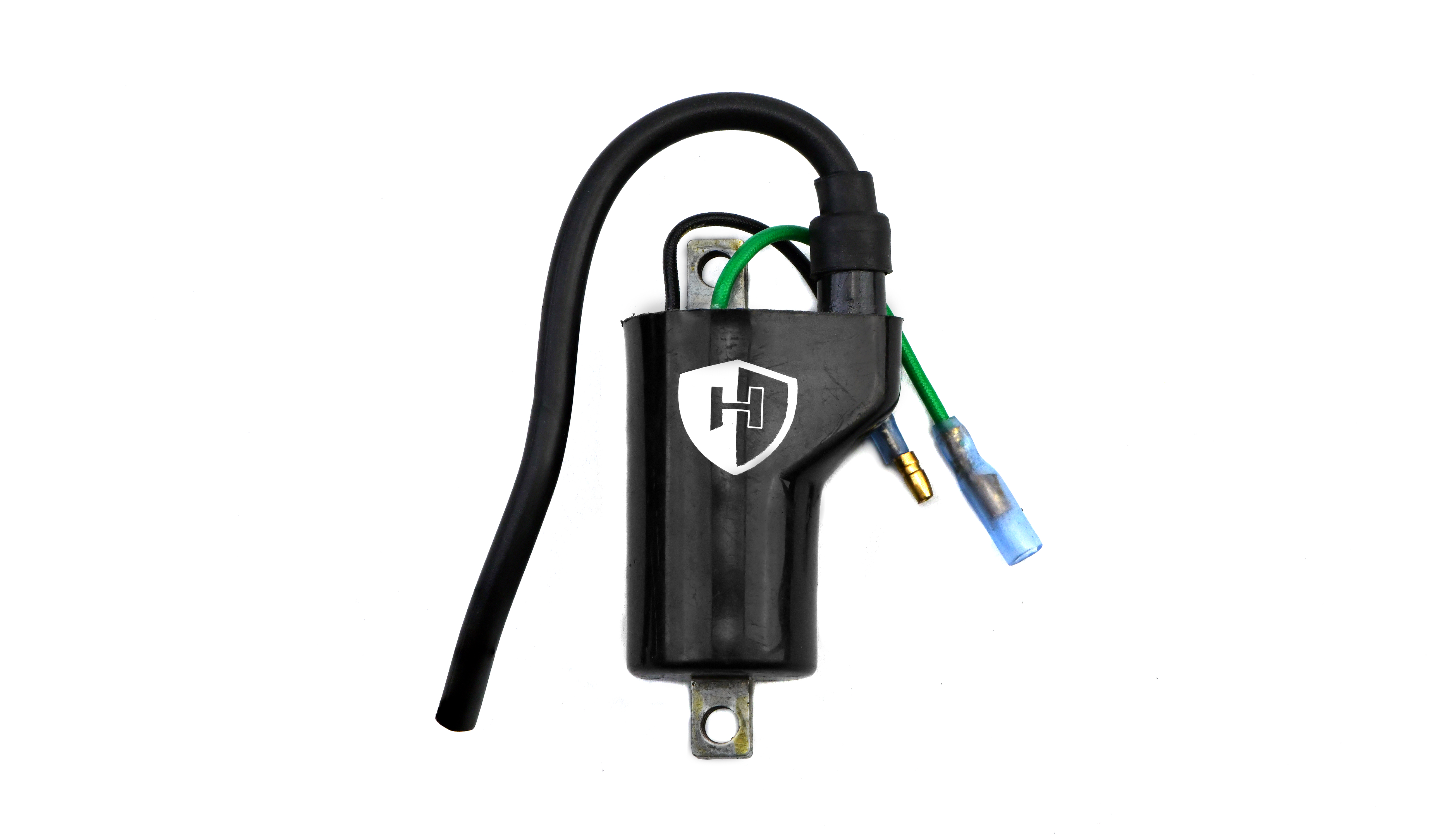 Hendler Ignition Coil 12v CDI Single Lead 2 Wire Bullets (80mm Centres) (P:5.16Oh, S: 13.20KOh)